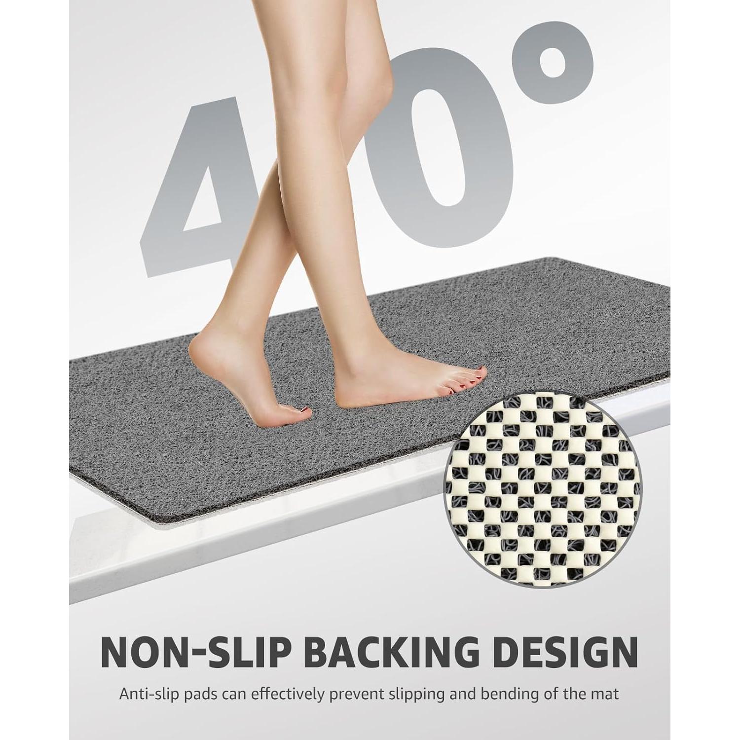 Tapete de Ducha Antideslizante OTHWAY 61x41 cm PVC Gris