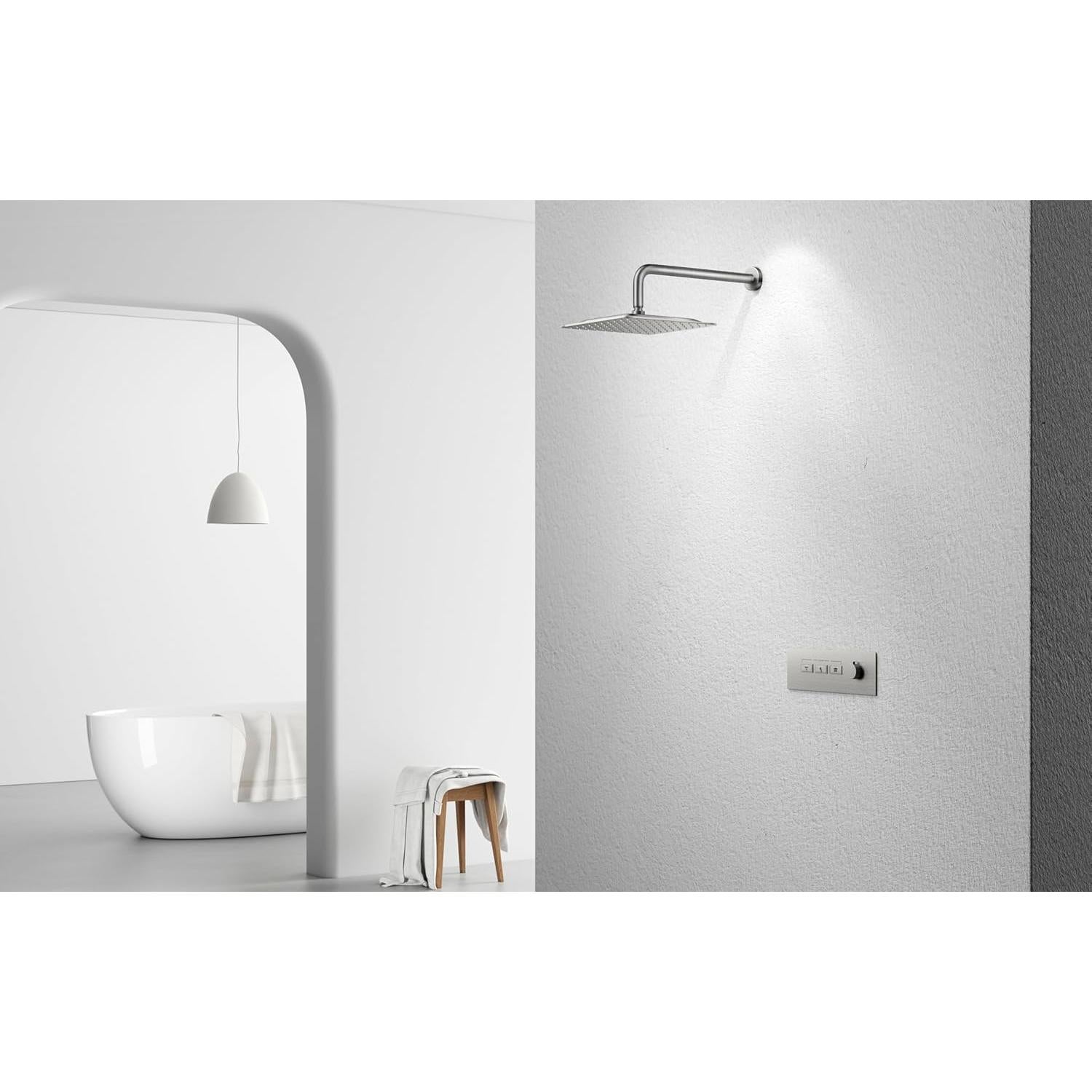 Cabezal de Ducha Cuadrado VBFF 8" Níquel Cepillado 6.81 L/min