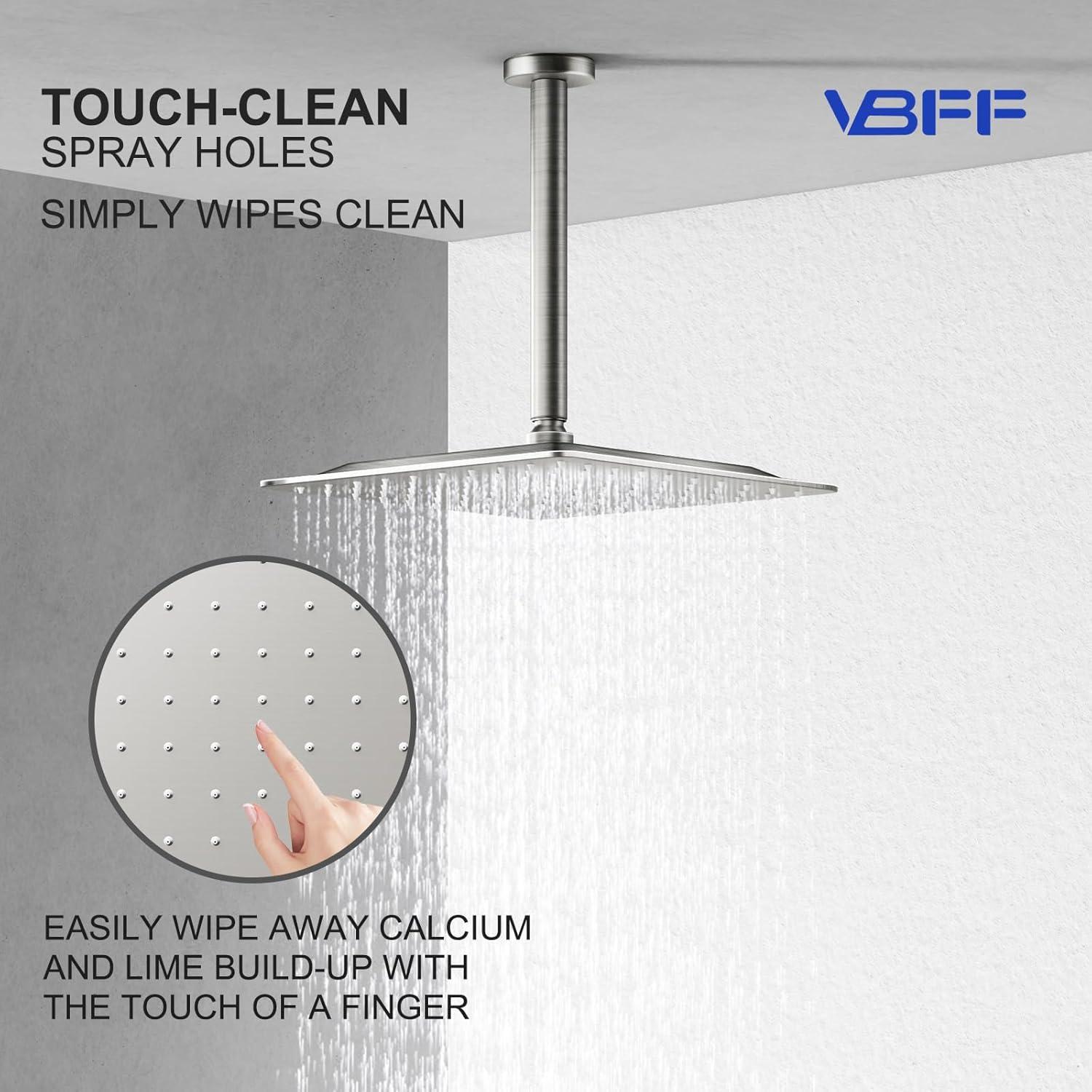 Cabezal de Ducha Cuadrado VBFF 8" Níquel Cepillado 6.81 L/min