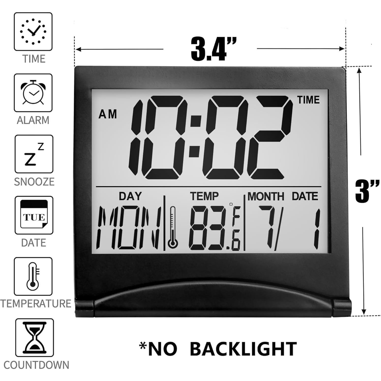 Reloj Despertador Digital Betus B.Clock.Fold - Plegable, Temperatura y Snooze