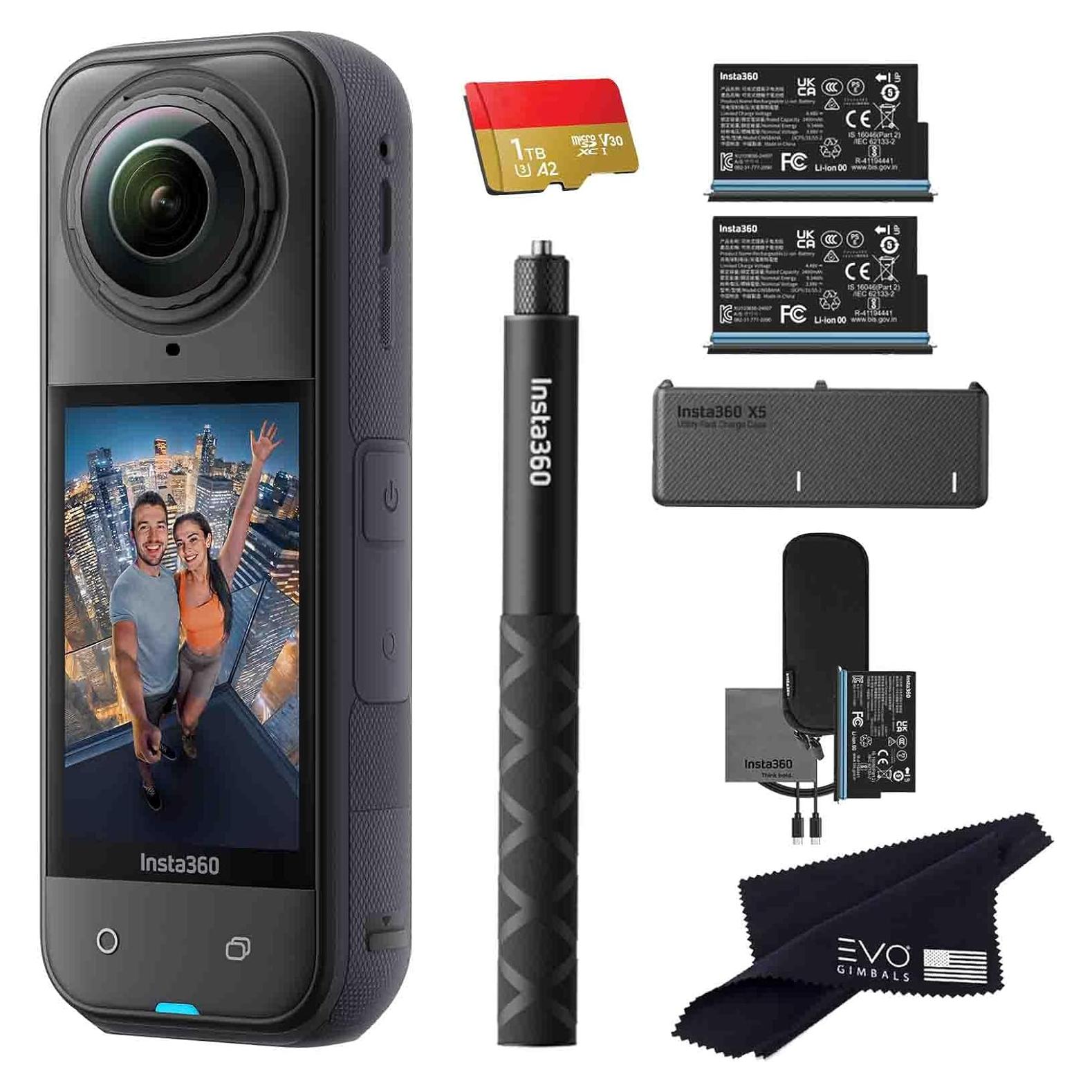 Cámara de Acción 360 Insta360 X5 8K con 2 Baterías y Selfie