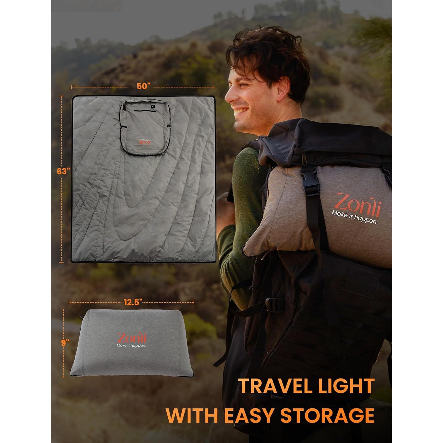 Manta Calentada Zonli Z-Walk Gris Oscuro 127x160 cm