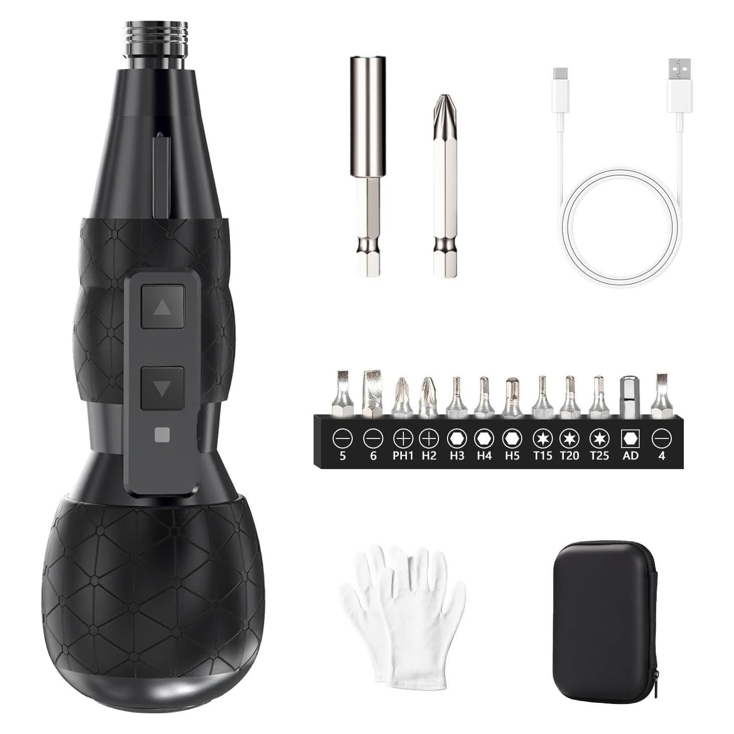 Destornillador Eléctrico Inalámbrico Hillyfe 2500mAh con Luz LED