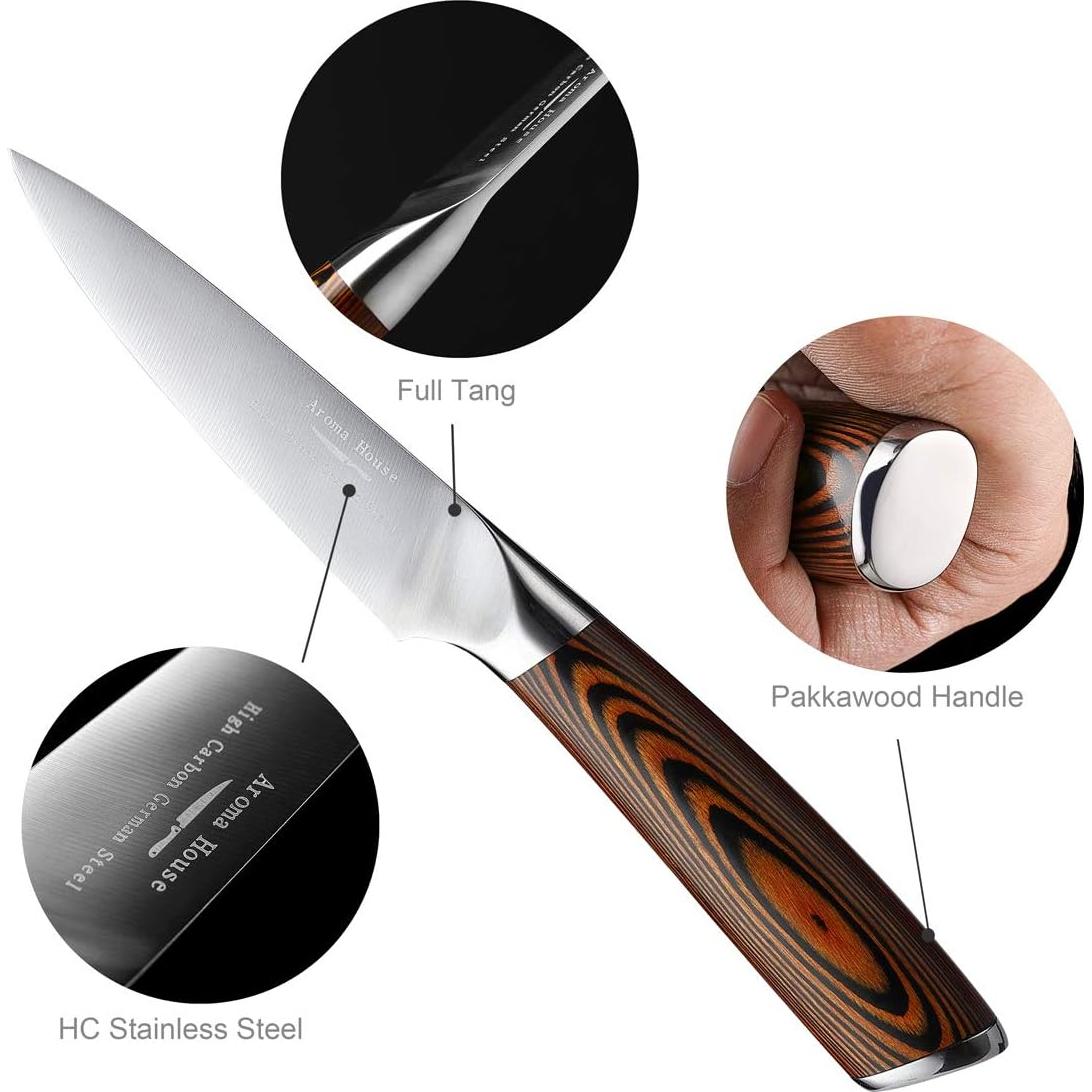 Cuchillo de Pelar Aroma House 10.2 cm Acero Inoxidable Afilado