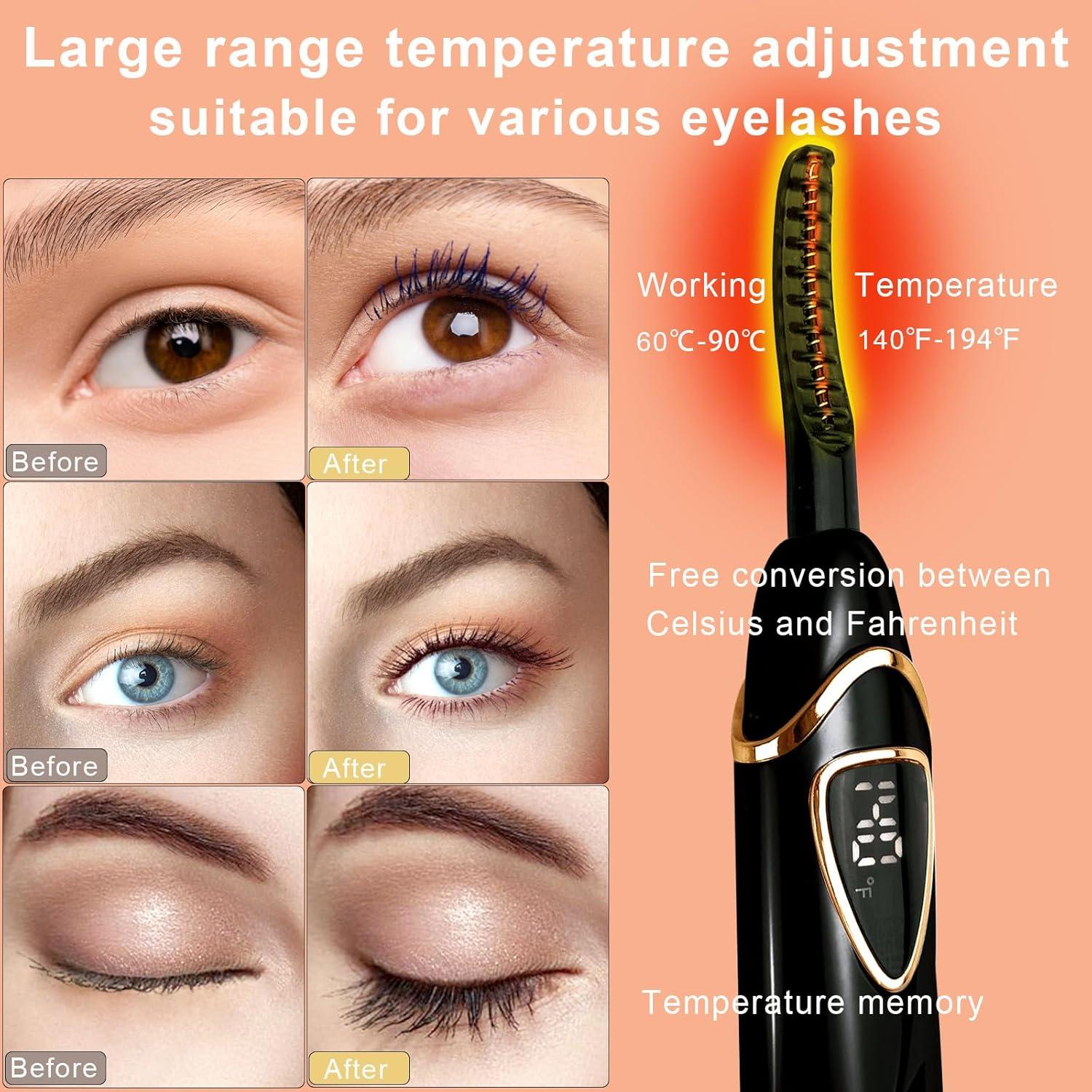 Rizador de Pestañas Calentado Tehoi S600 - Negro y Oro