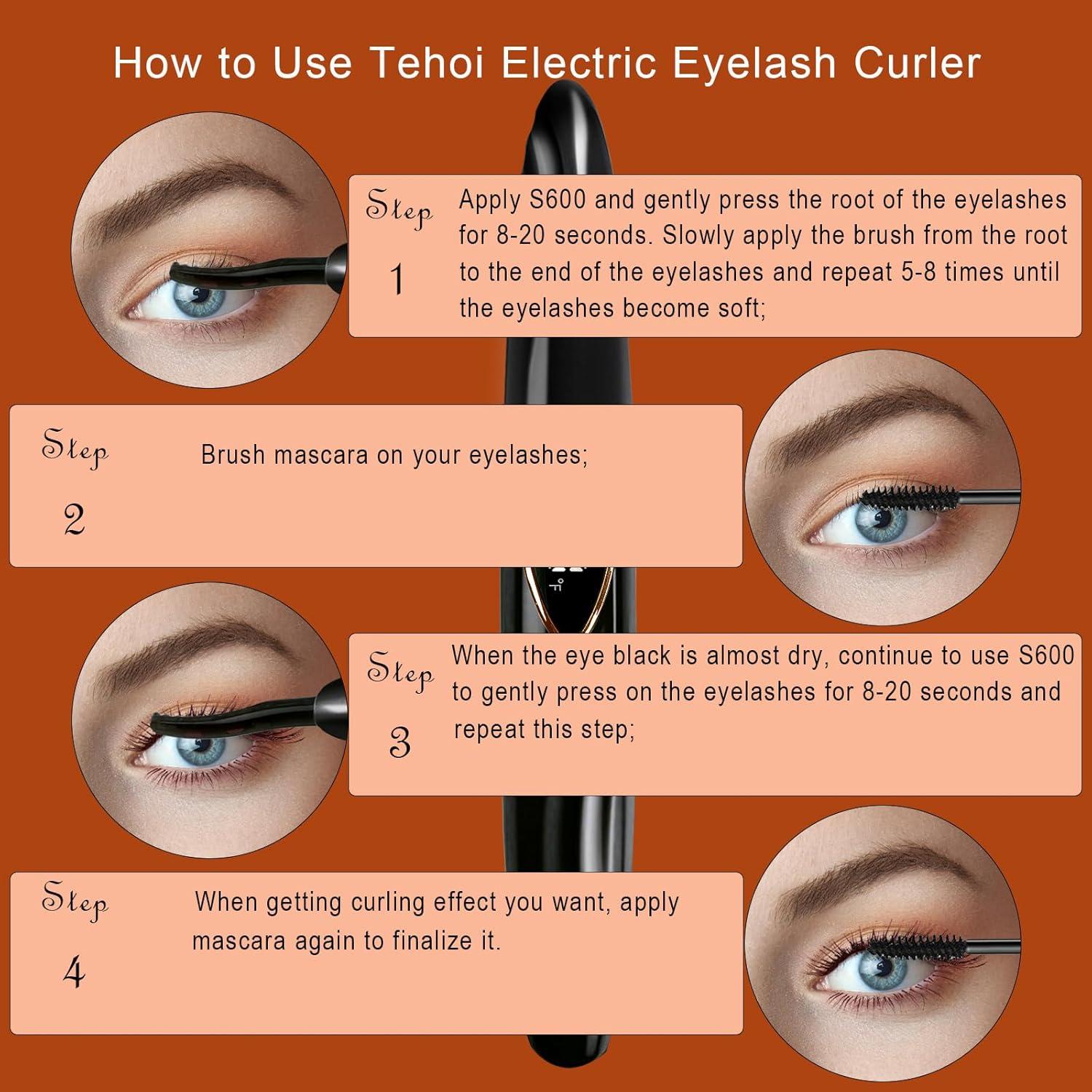 Rizador de Pestañas Calentado Tehoi S600 - Negro y Oro