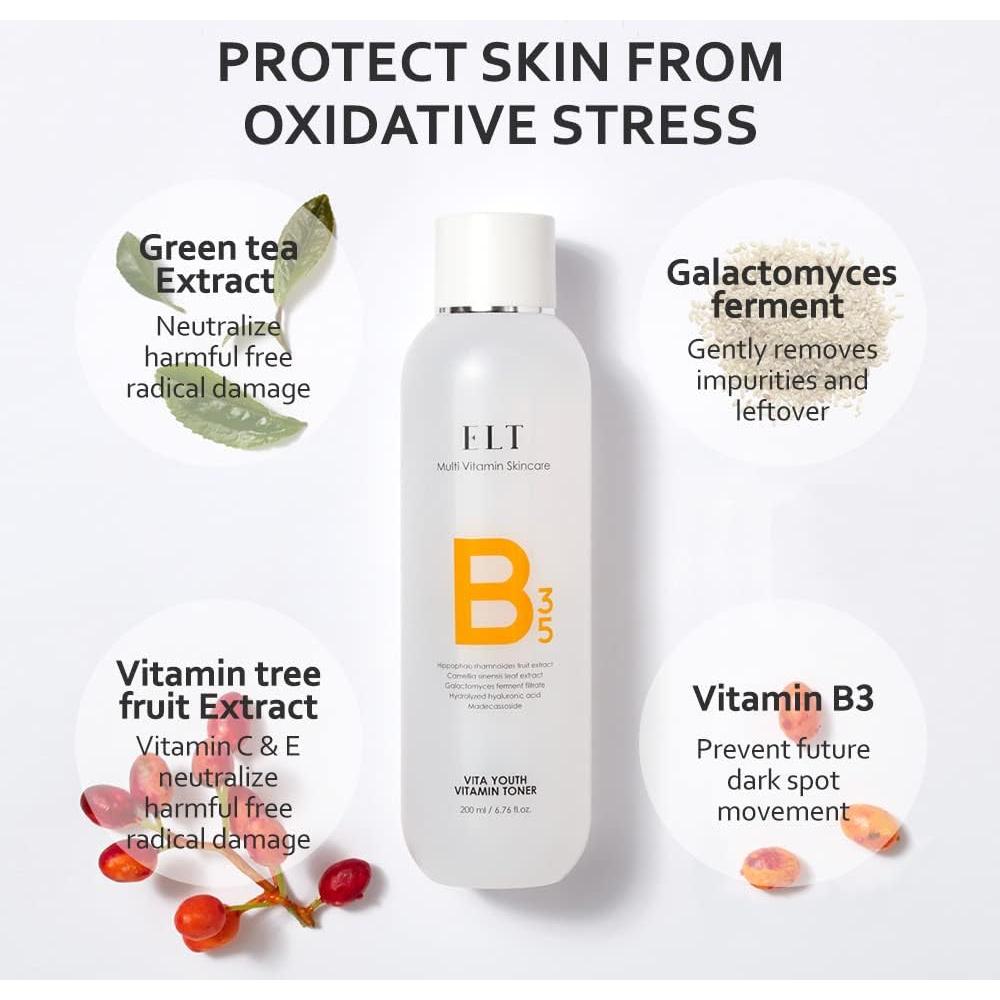 Tónico Vitamínico de Té Verde ELT 200ml - Hidratante y Antioxidante