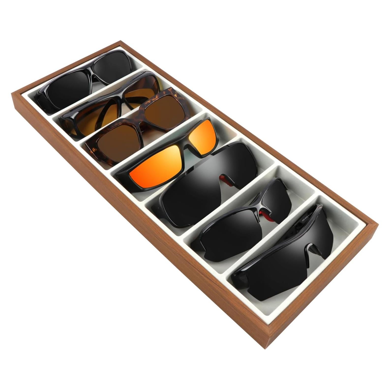 Organizador de Gafas de Madera Homeanda con 7 Compartimentos