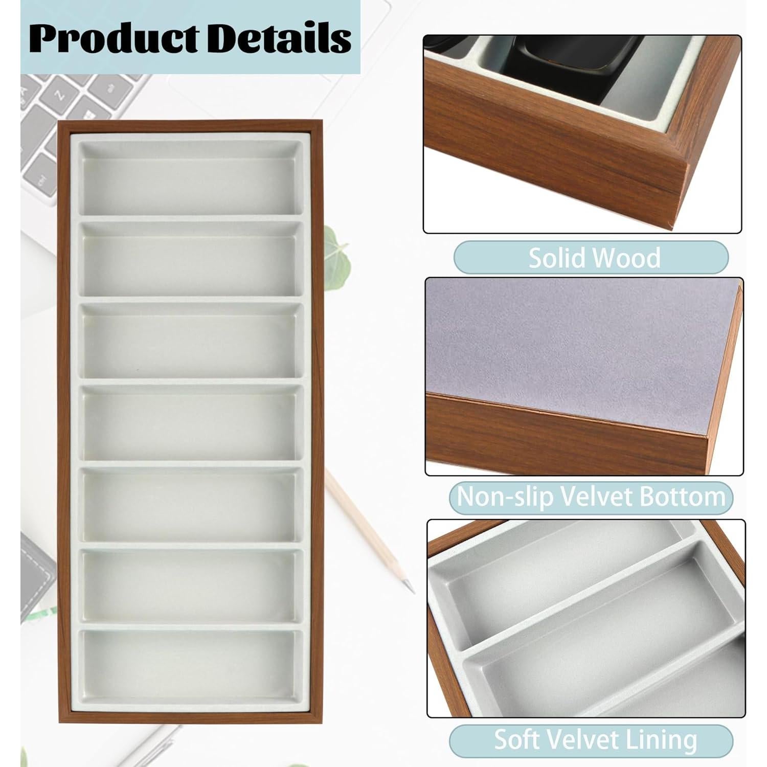 Organizador de Gafas de Madera Homeanda con 7 Compartimentos