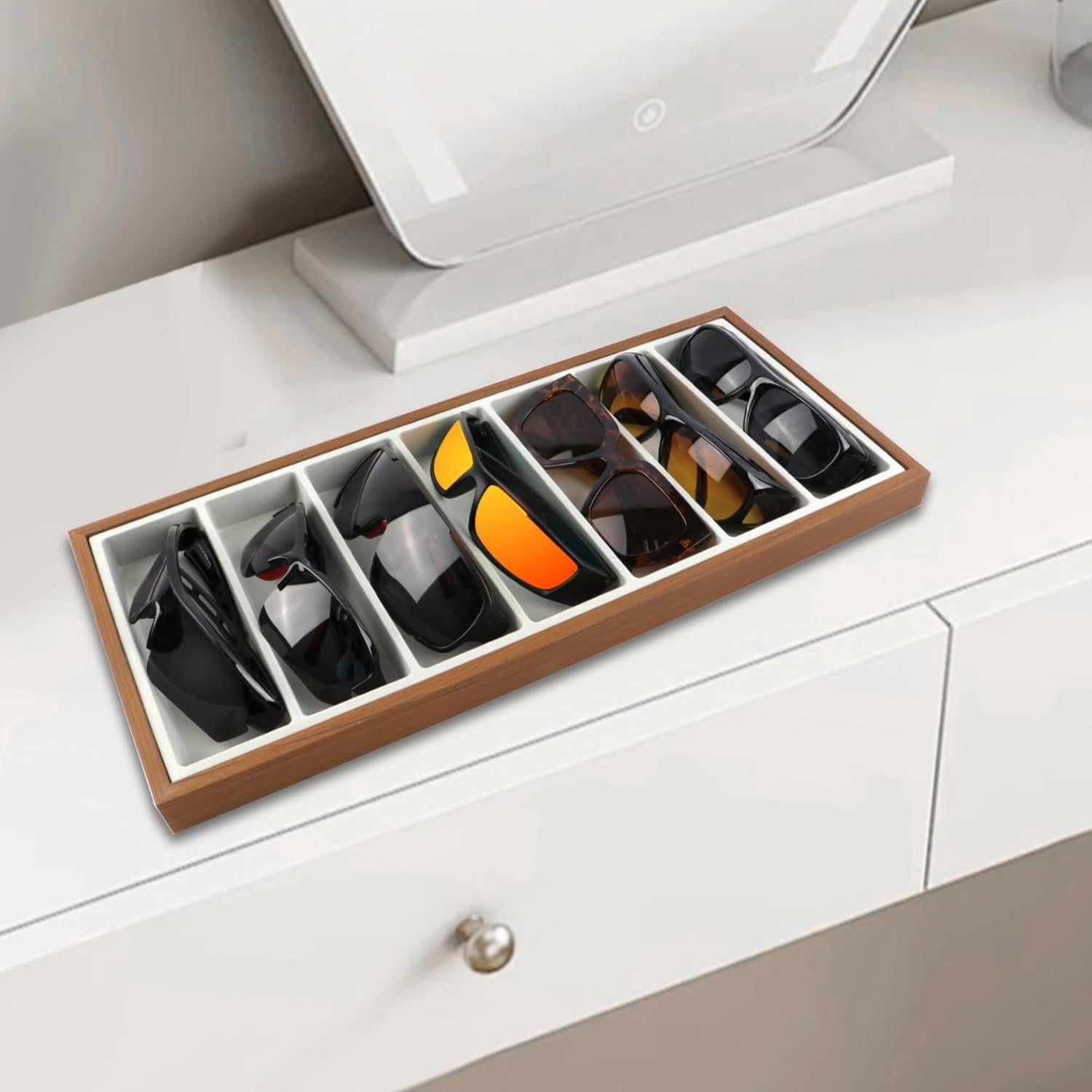 Organizador de Gafas de Madera Homeanda con 7 Compartimentos