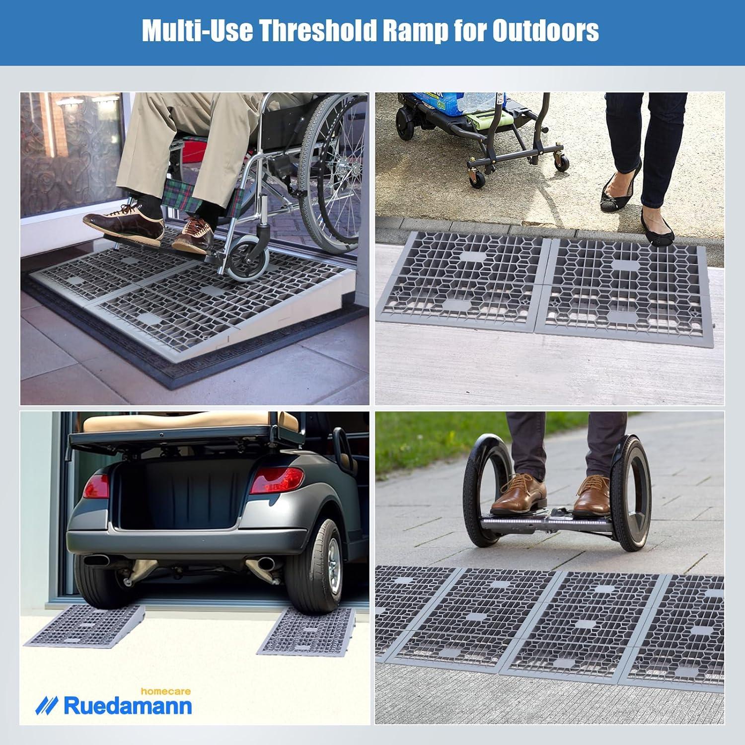 Rampa Modular de Umbral Ruedamann 2.54 cm para Sillas de Ruedas