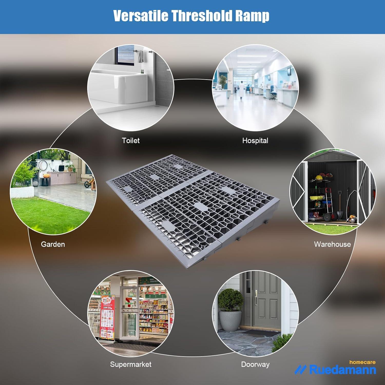 Rampa Modular de Umbral Ruedamann 2.54 cm para Sillas de Ruedas