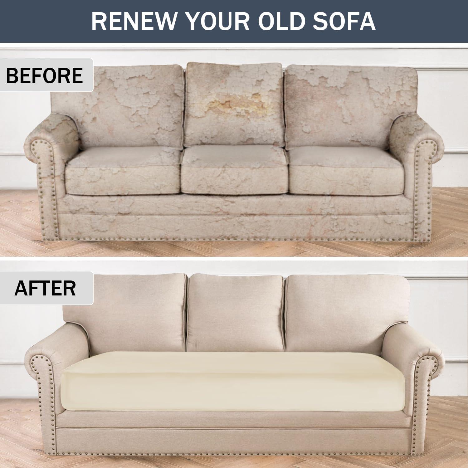 Funda de Cojín Grande CONRUSER Beige de Terciopelo Acolchado