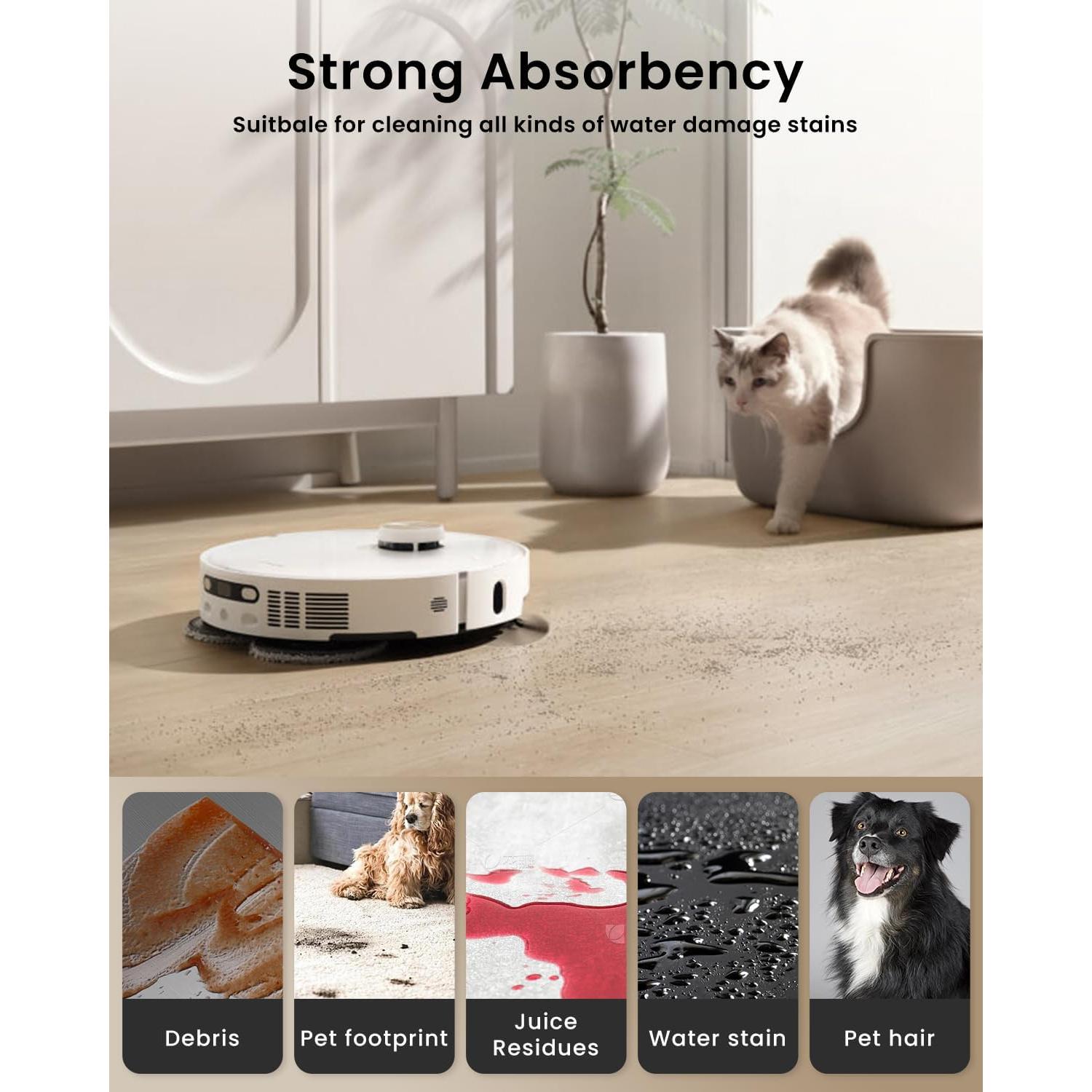 12 Paños de Microfibra Rrochio para Aspiradoras Qrevo