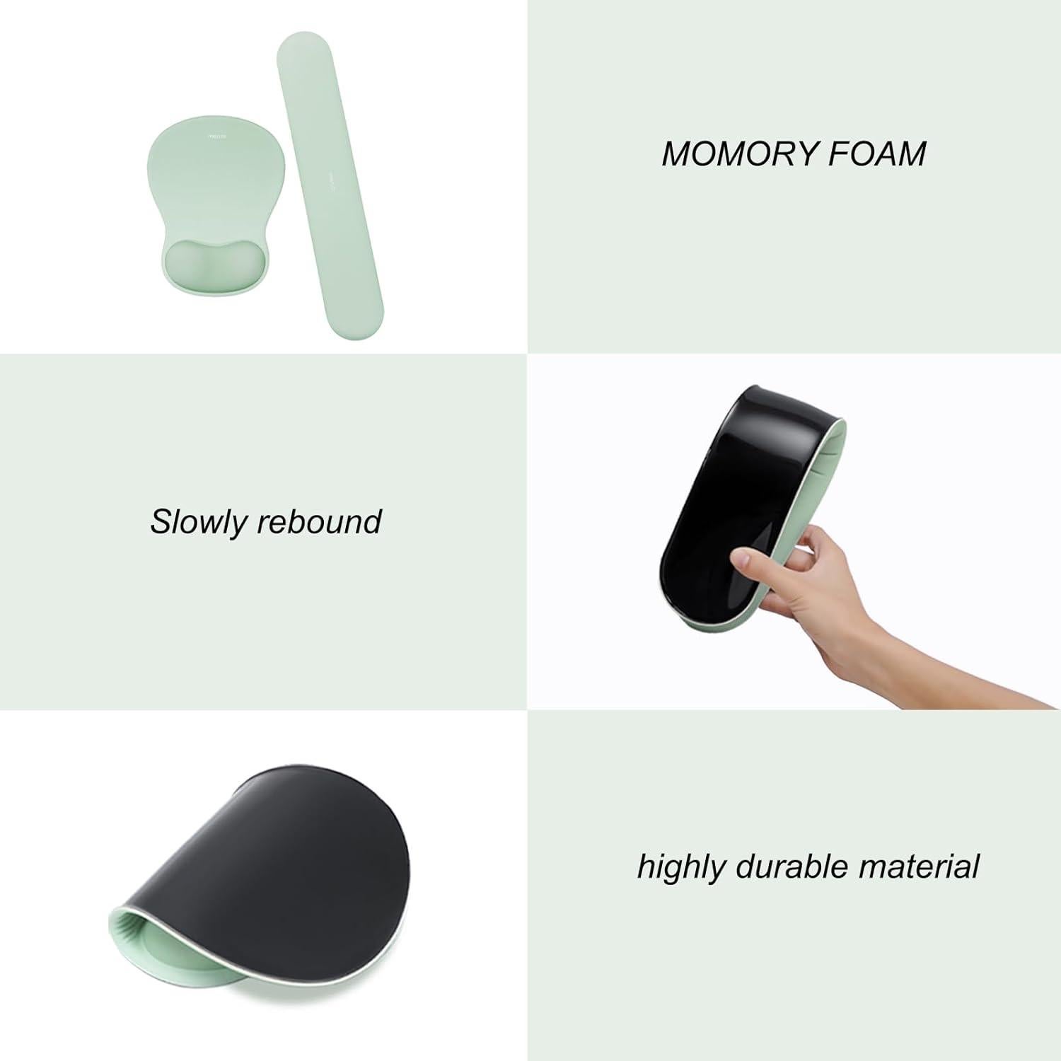 Reposamuñecas y Alfombrilla de Ratón Instellar 2 en 1 Verde Menta