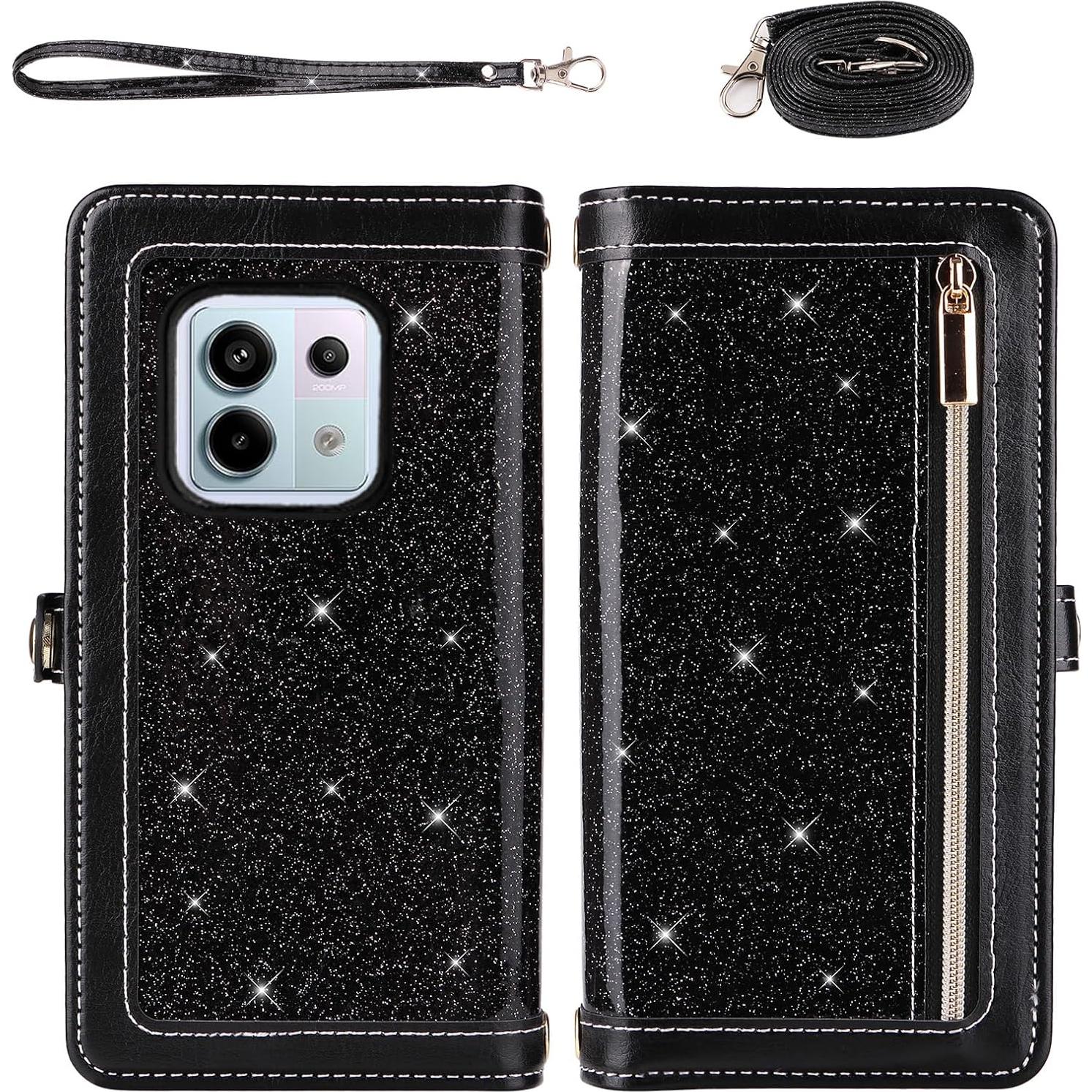 Funda Asuwish para Xiaomi Redmi Note 13 Pro 5G Negra con Cartera