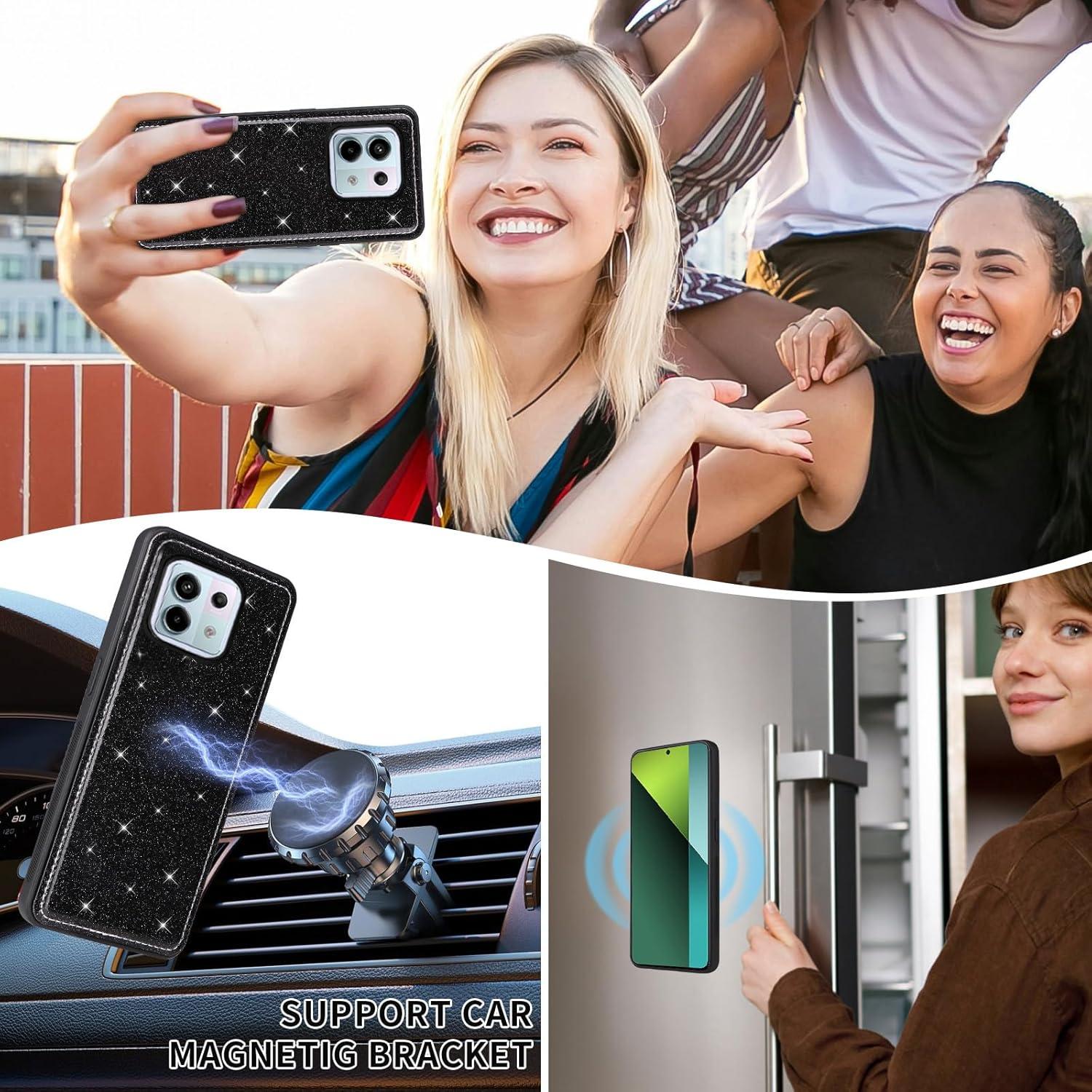 Funda Asuwish para Xiaomi Redmi Note 13 Pro 5G Negra con Cartera