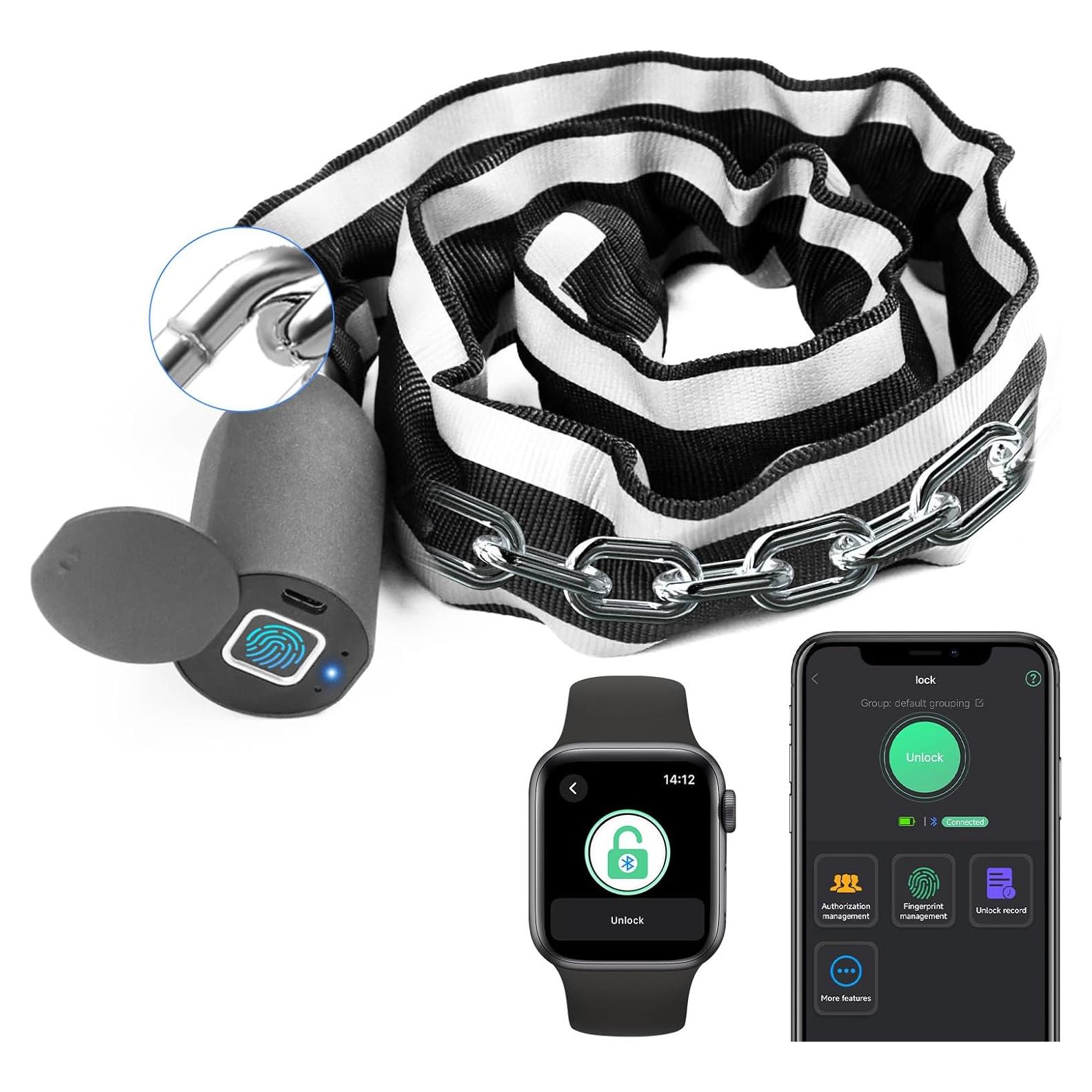 Candado Biométrico eLinkSmart YL-C6BF 100CM Negro para Bicicleta