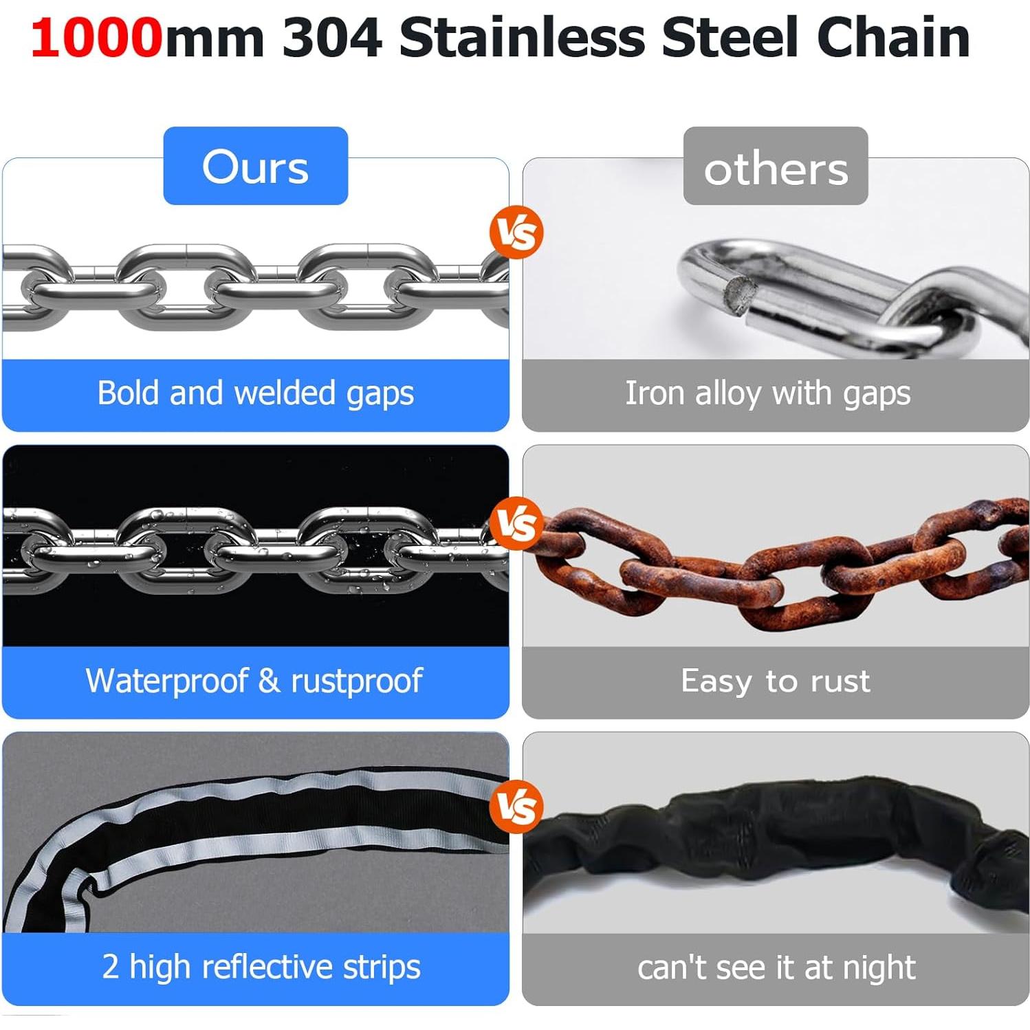 Candado Biométrico eLinkSmart YL-C6BF 100CM Negro para Bicicleta