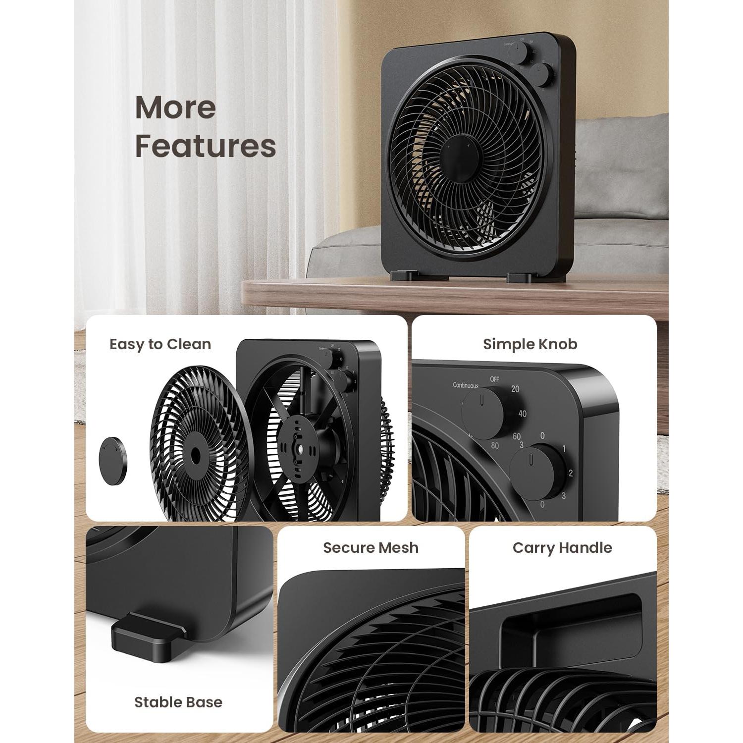 Ventilador de Mesa PNTCK FB2501T2 35.56 cm 3 Velocidades Silencioso