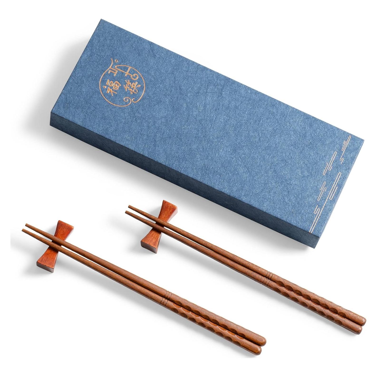 Juego de Palillos Reutilizables Hefild 23.6 cm Caoba Premium