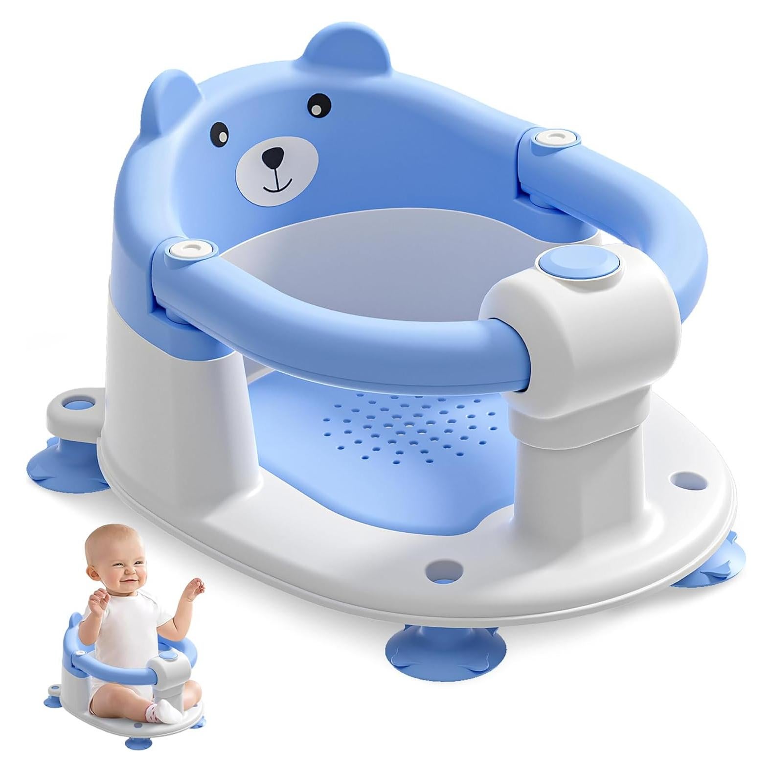 Asiento de Baño para Bebés Himold Azul con Ventosas Antideslizantes