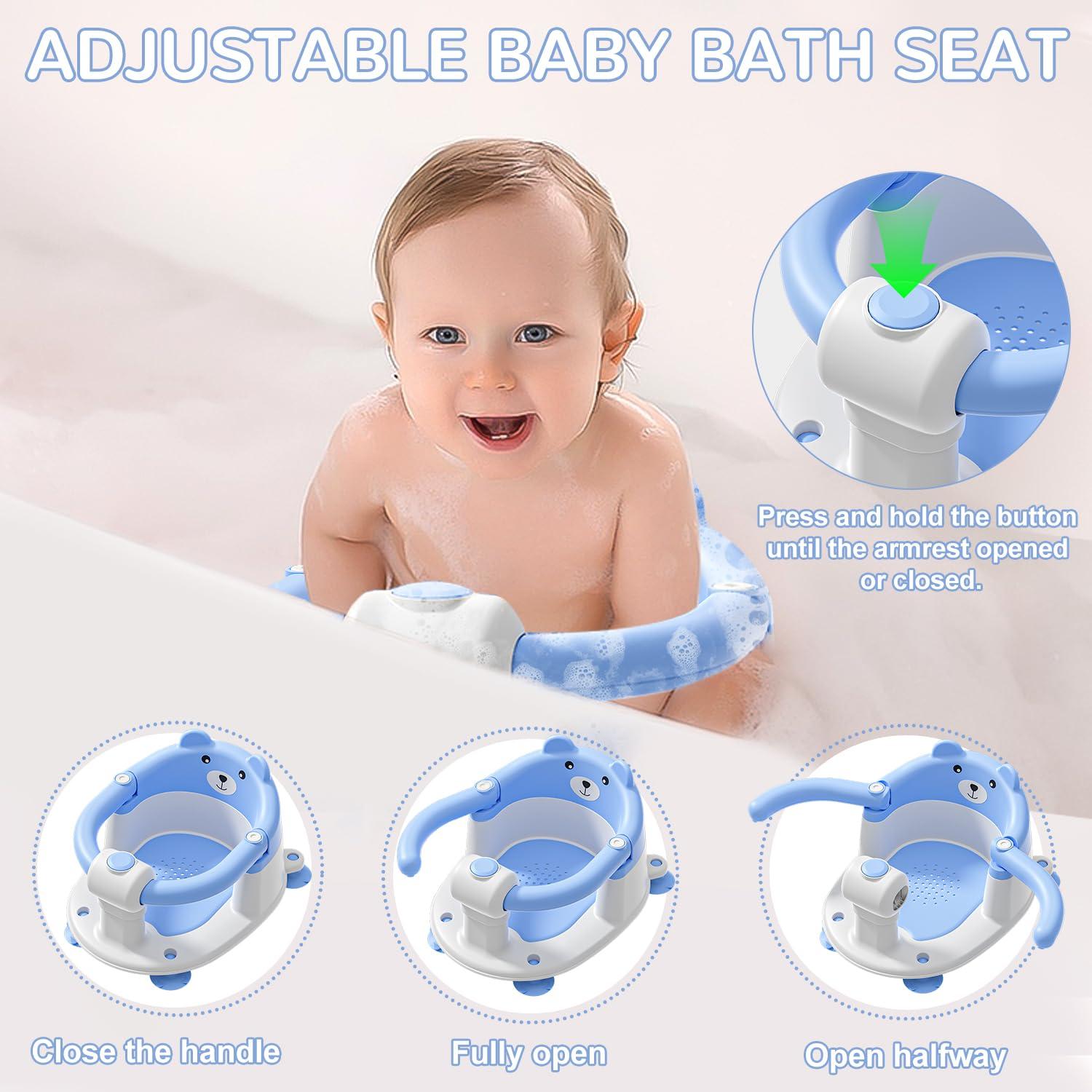 Asiento de Baño para Bebés Himold Azul con Ventosas Antideslizantes