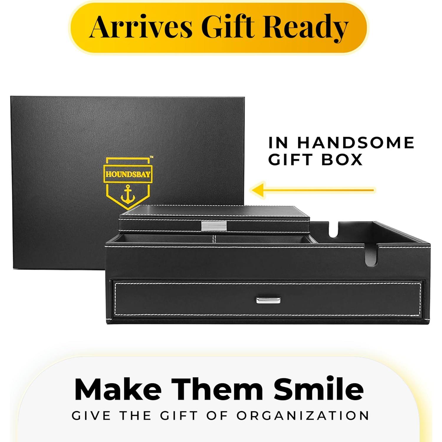 Caja de Joyería HOUNDSBAY Almirante para Hombres - Organizador con Carga