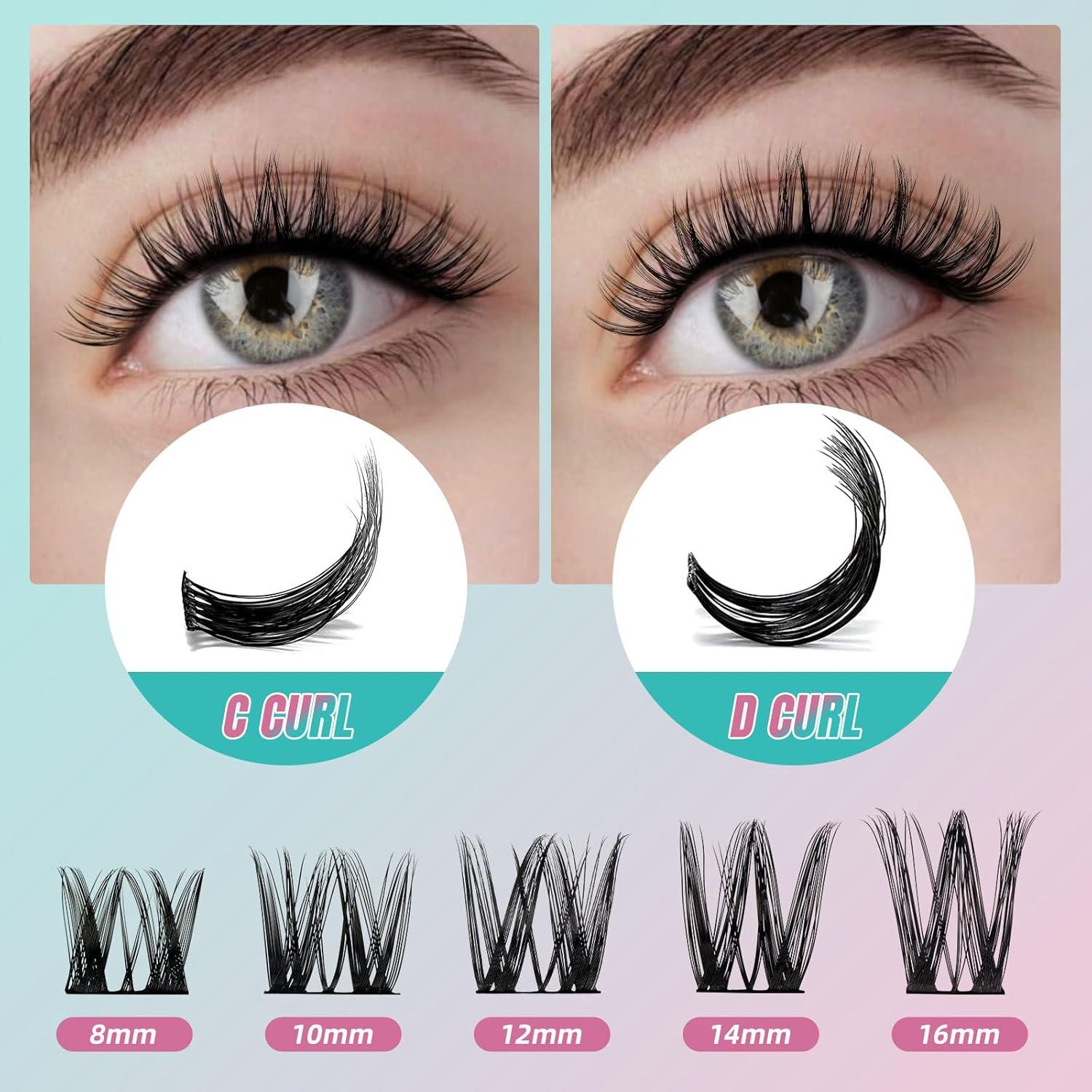 Kit de Extensión de Pestañas DIY 144 PCS ALASH 8-16mm