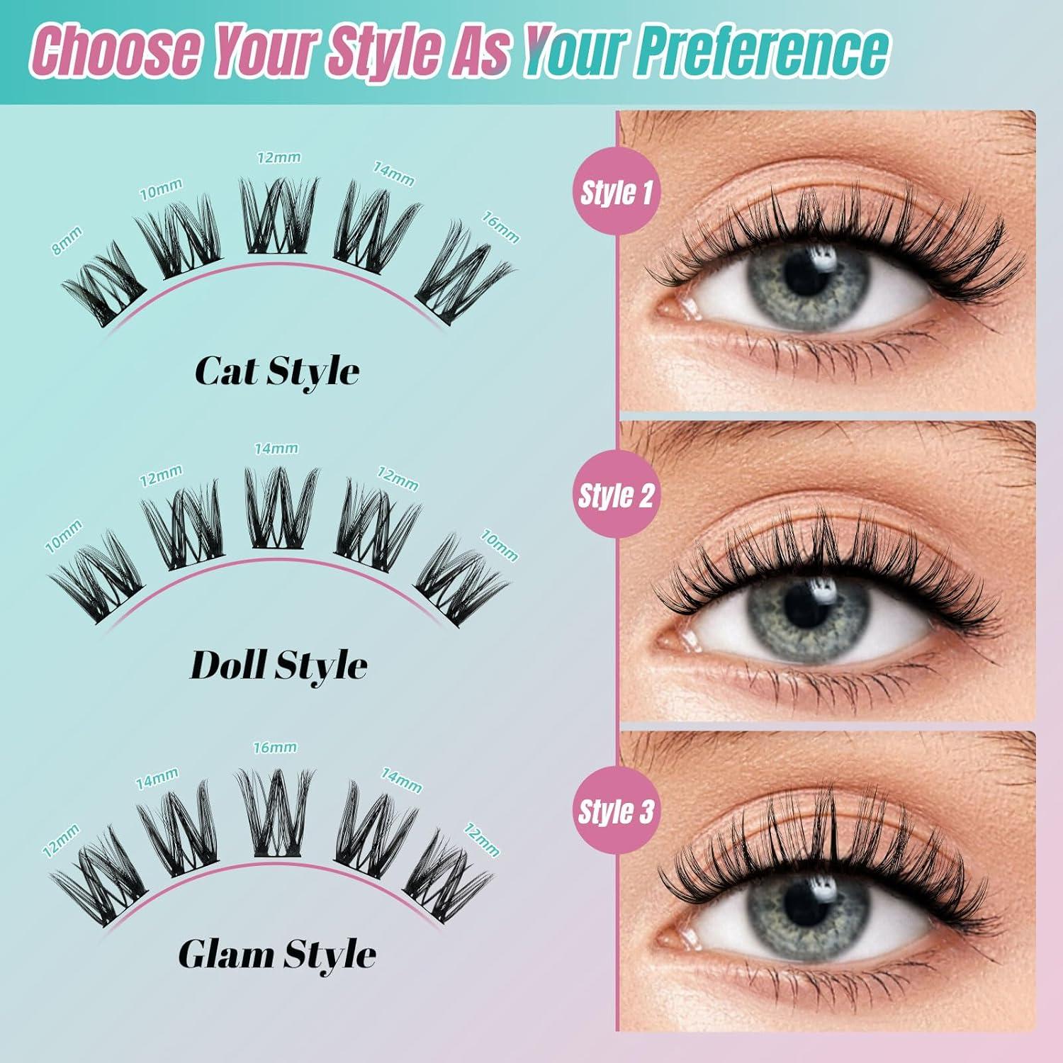 Kit de Extensión de Pestañas DIY 144 PCS ALASH 8-16mm