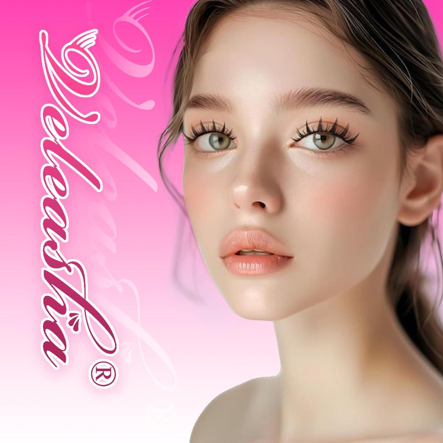 Pestañas Falsas Veleasha 8D Manga Anime 7 Pares Algodón