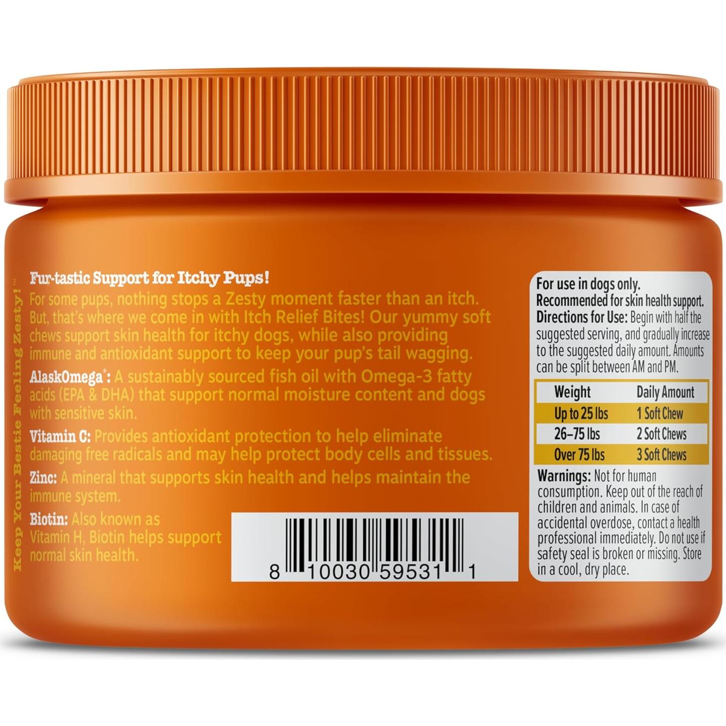 Mordidas Alivio Picazón para Perros Zesty Paws 50 Contenido