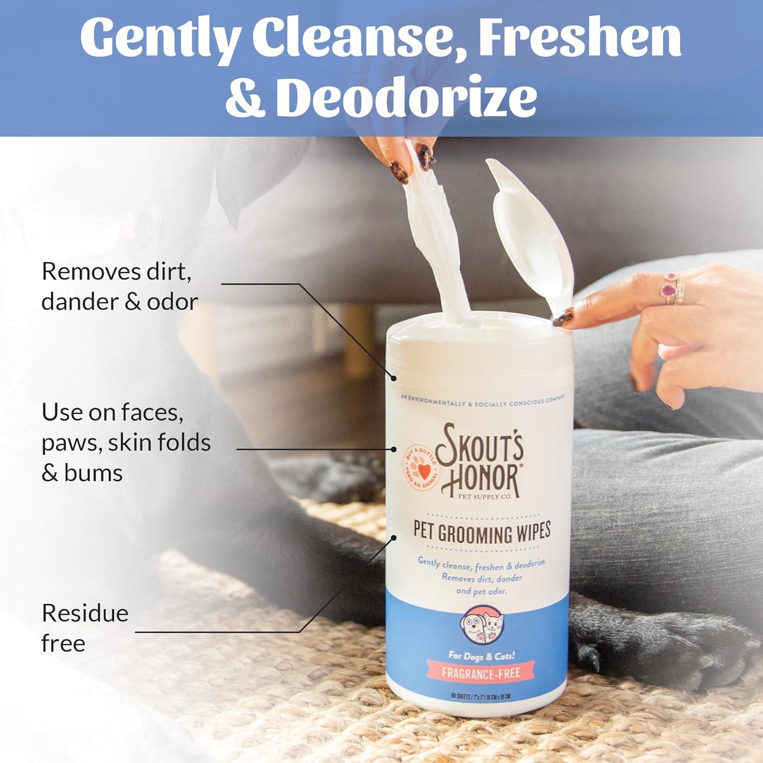 Toallitas de Cuidado para Mascotas Skout's Honor - 80 Unidades