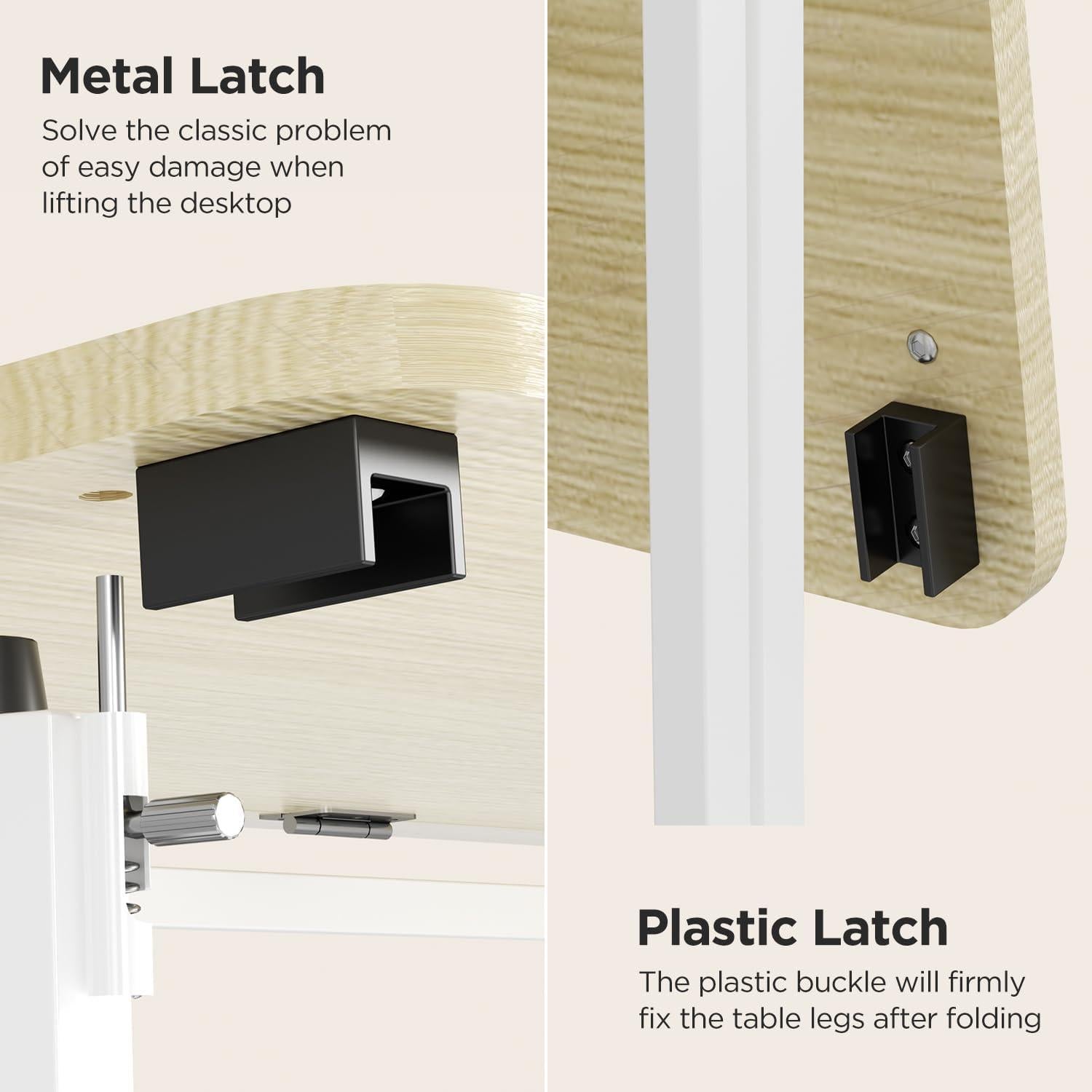 Mesa Plegable Beige COEZTT 31.5" con Toma de Corriente