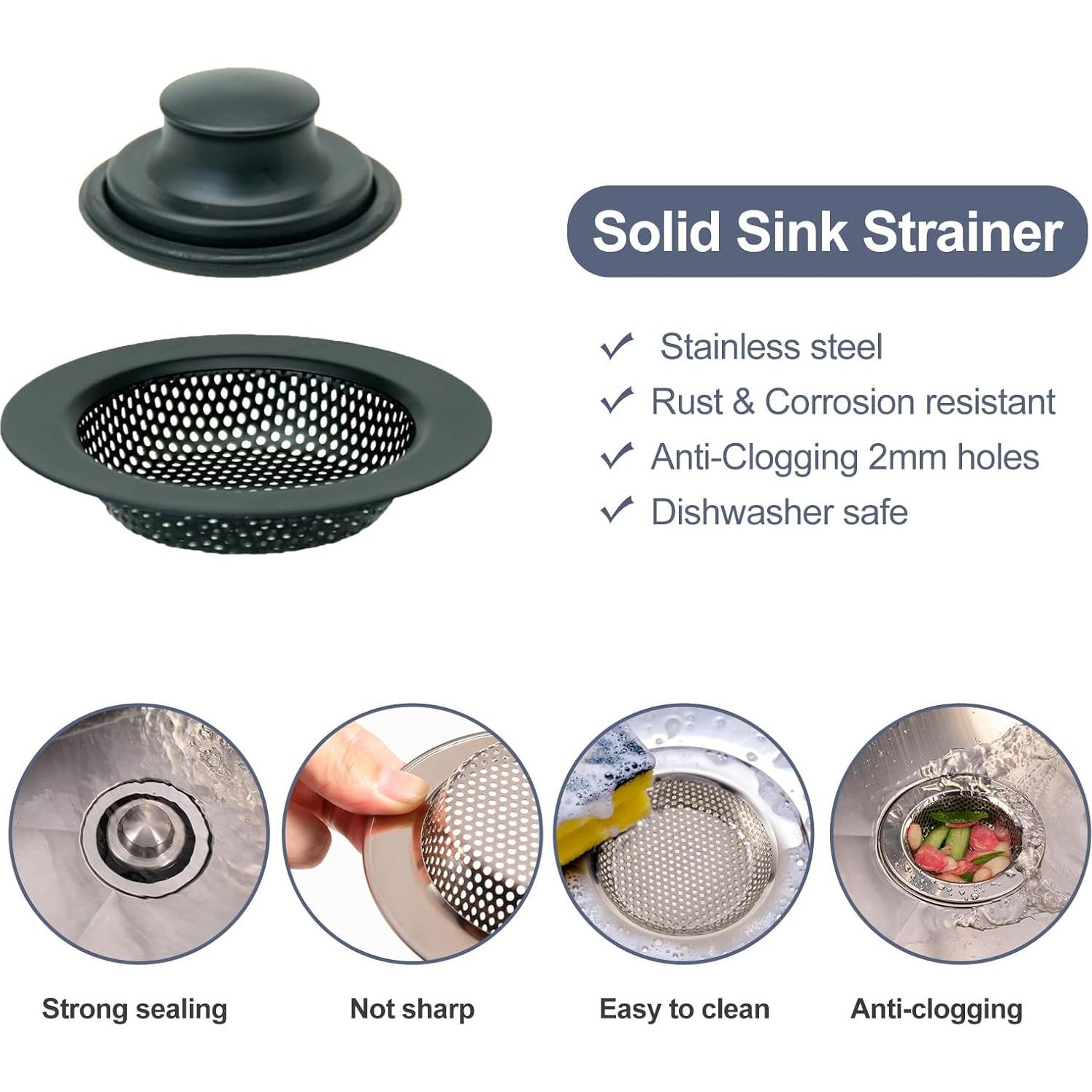 Juego de Tapones y Coladores de Fregadero RQYEKDO Acero Inoxidable