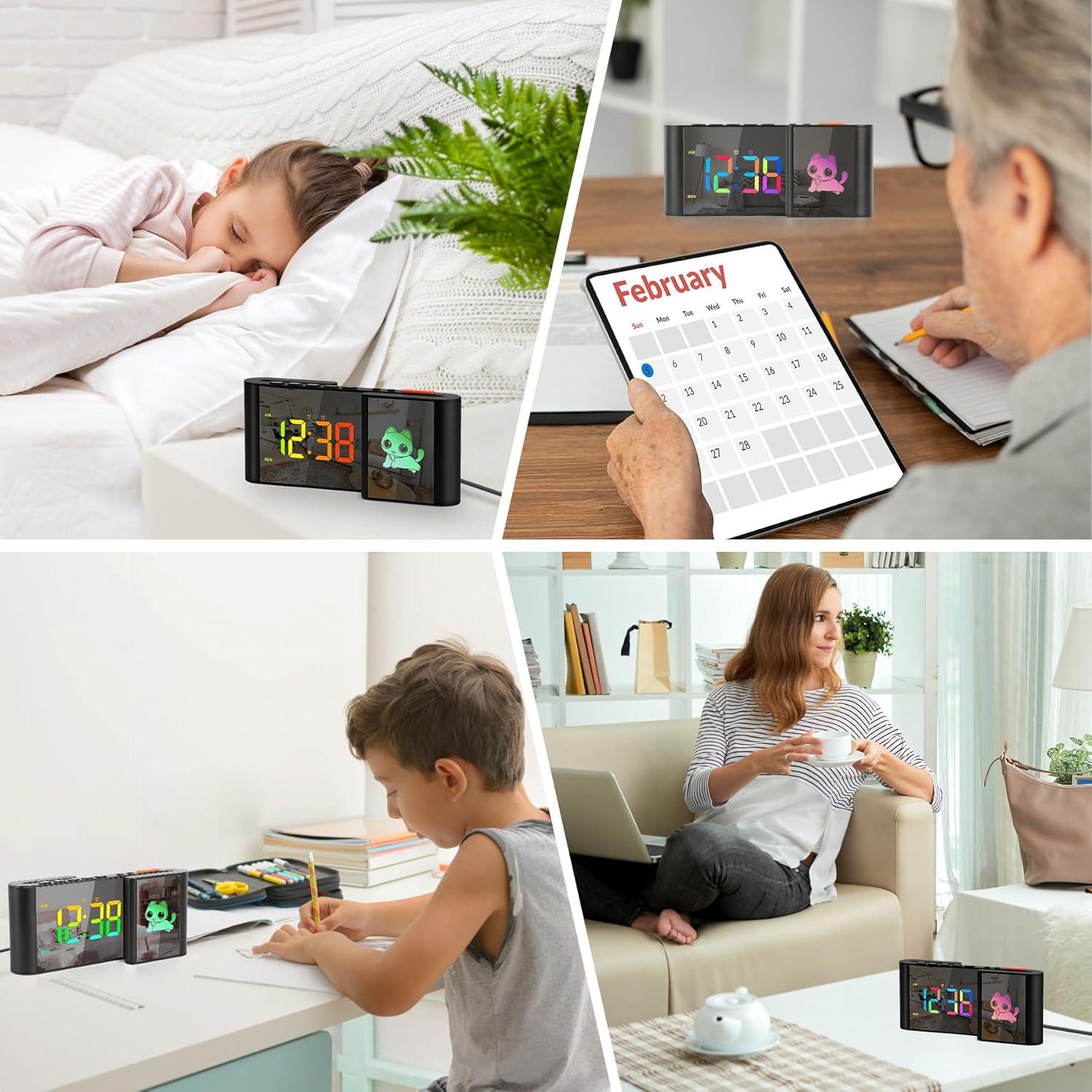 Reloj Despertador Digital SZELAM 7.2" RGB con Doble Alarma