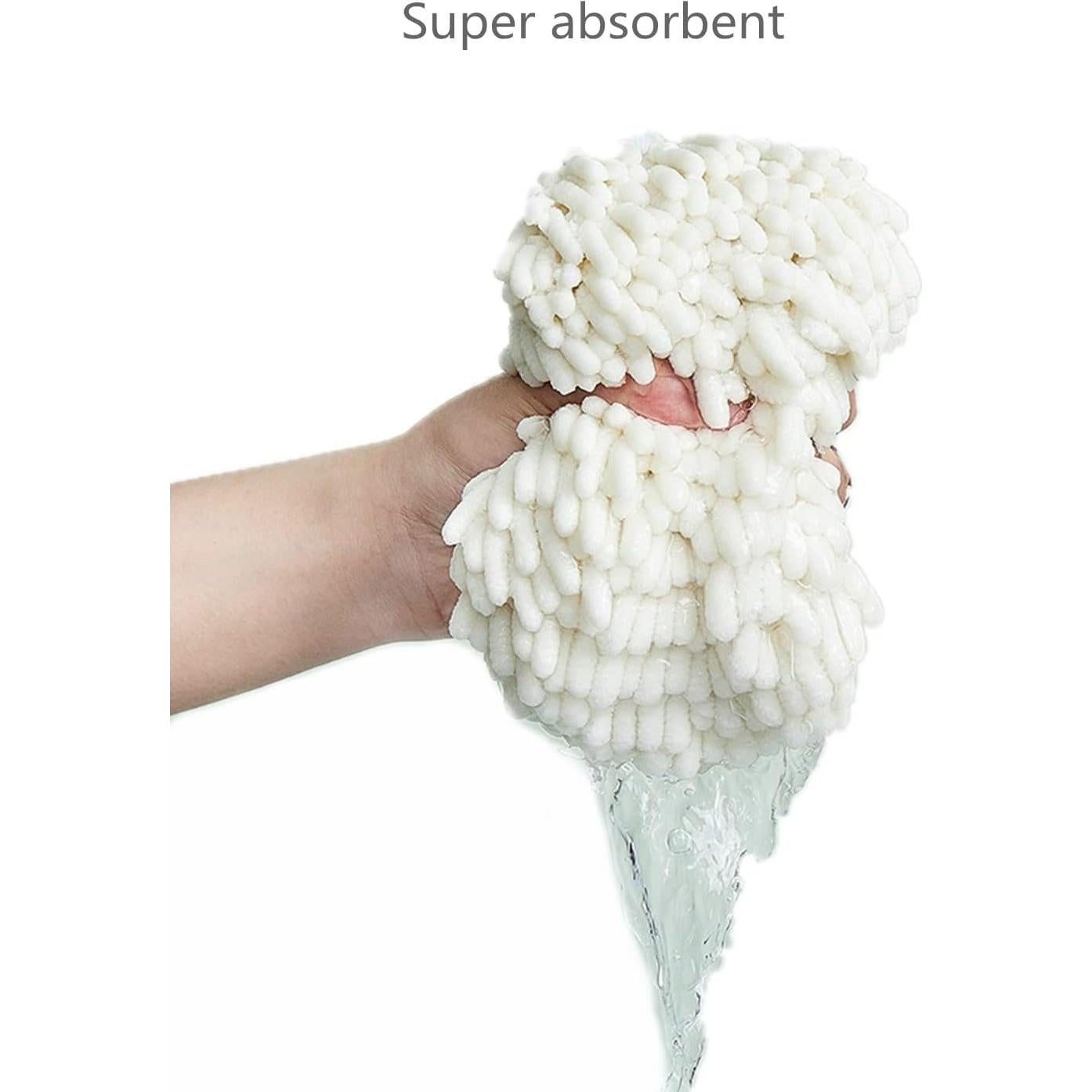 Ivymei Toallas de Mano Chenille 2 Unidades Blancas 17x17 cm