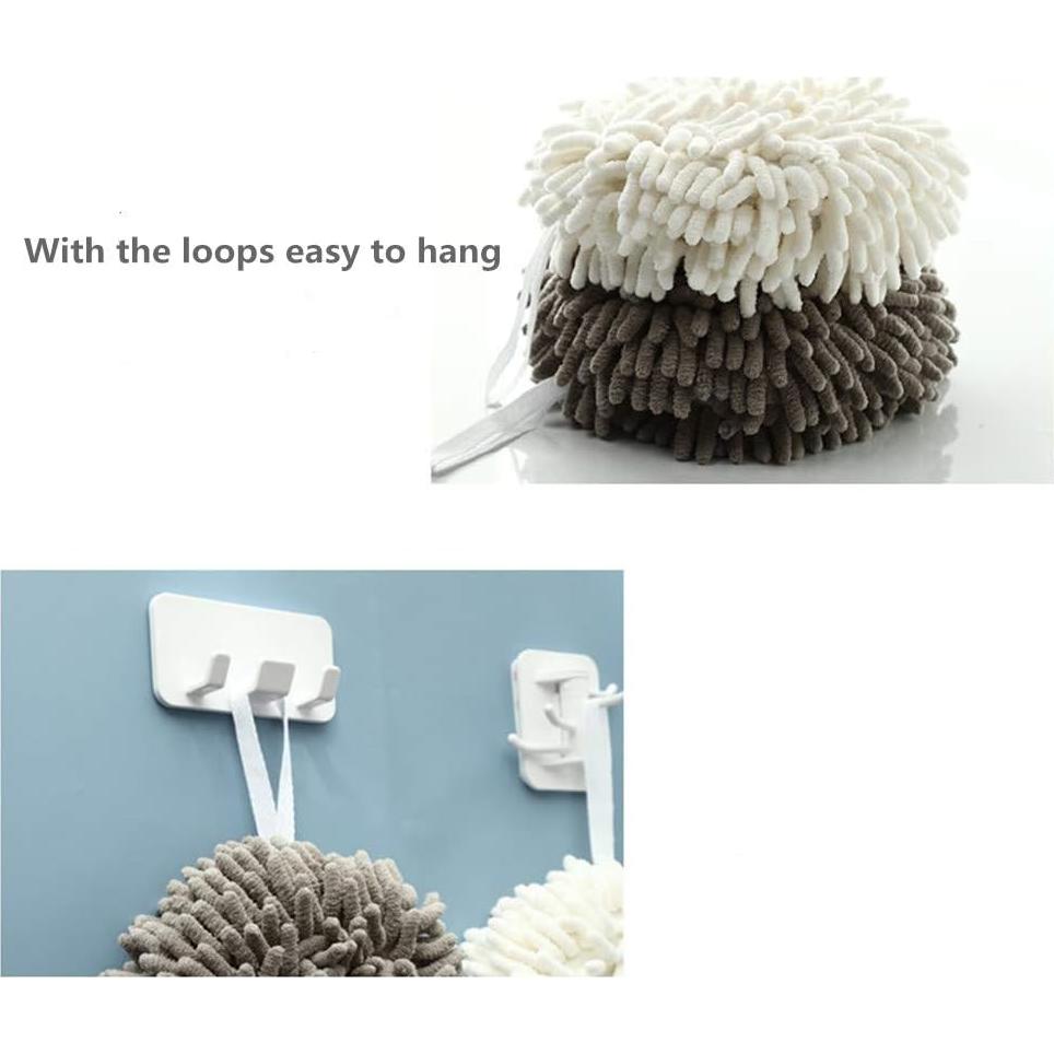 Ivymei Toallas de Mano Chenille 2 Unidades Blancas 17x17 cm