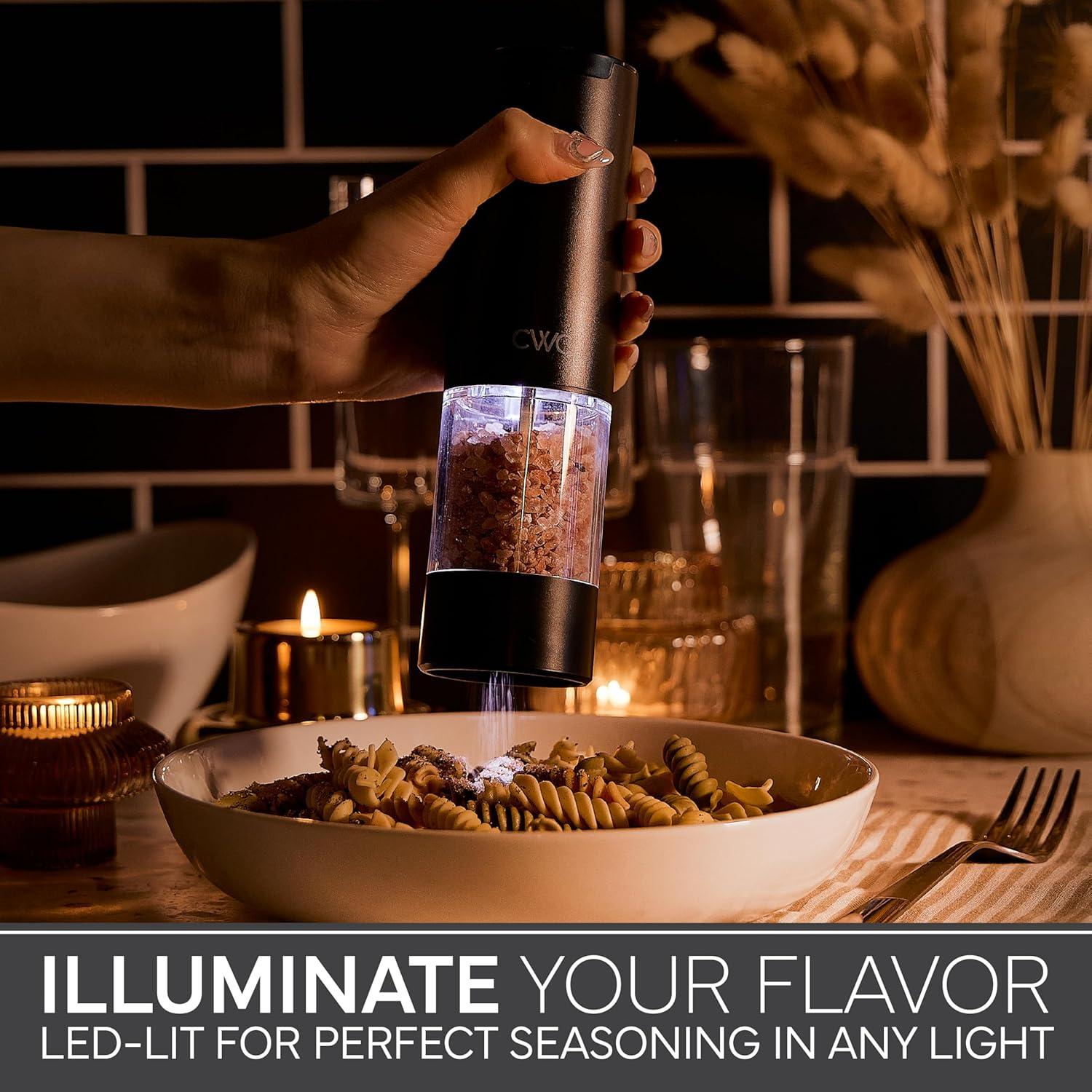 Set de 2 Molinillos Eléctricos de Sal y Pimienta COOK WITH COLOR, Negro