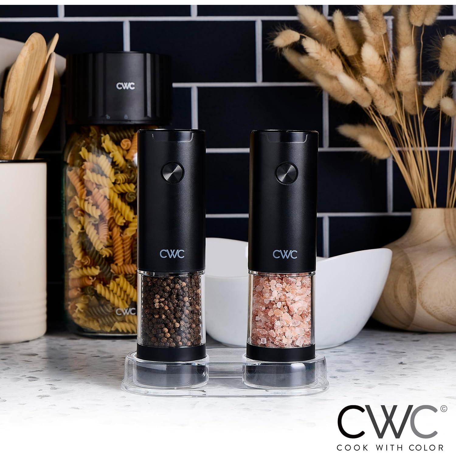 Set de 2 Molinillos Eléctricos de Sal y Pimienta COOK WITH COLOR, Negro
