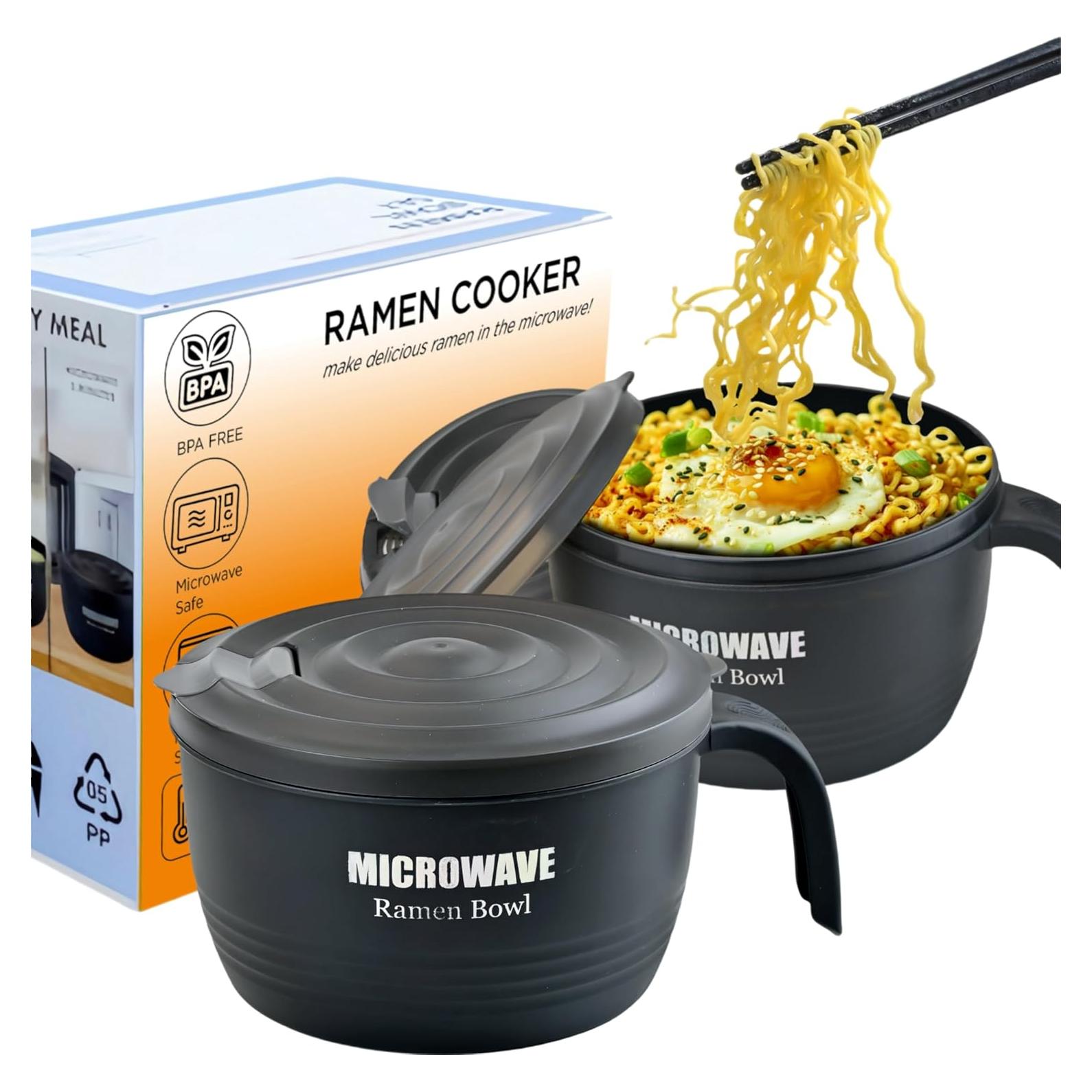 Set de 2 Tazones para Ramen Microondas Layron 1.27 kg Negro