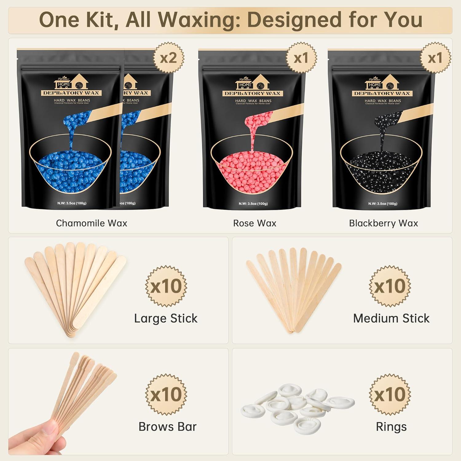 Conjunto de Perlas de Cera Lifestance 400g para Depilación