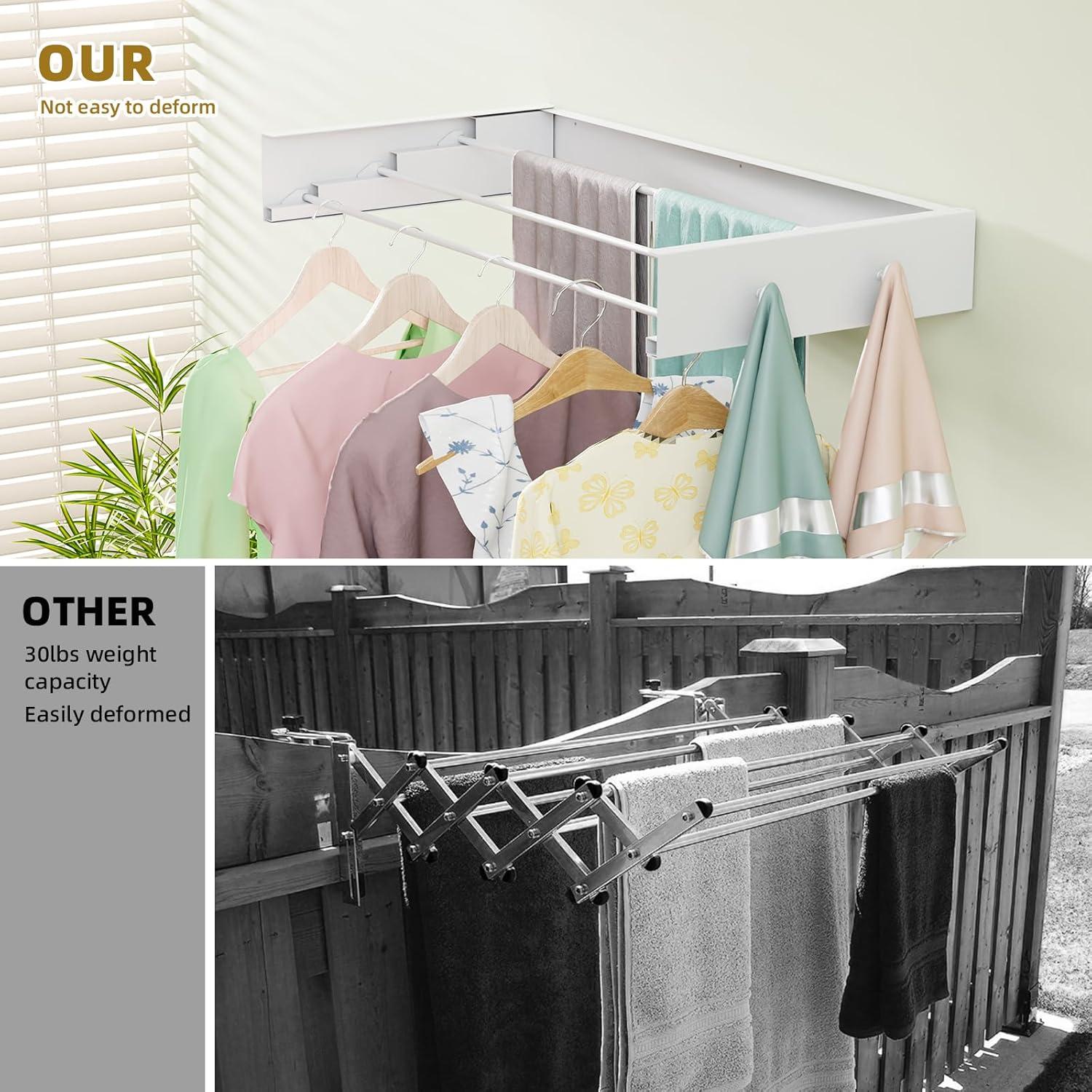 Estante de Secado Plegable BAKON 50.3 cm Montado en Pared Blanco