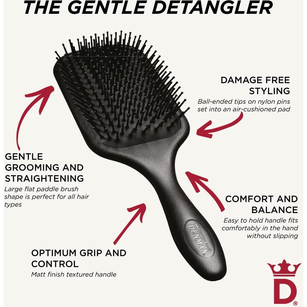 Cepillo Paddle Suave Denman D83 para Desenredar y Estilizar