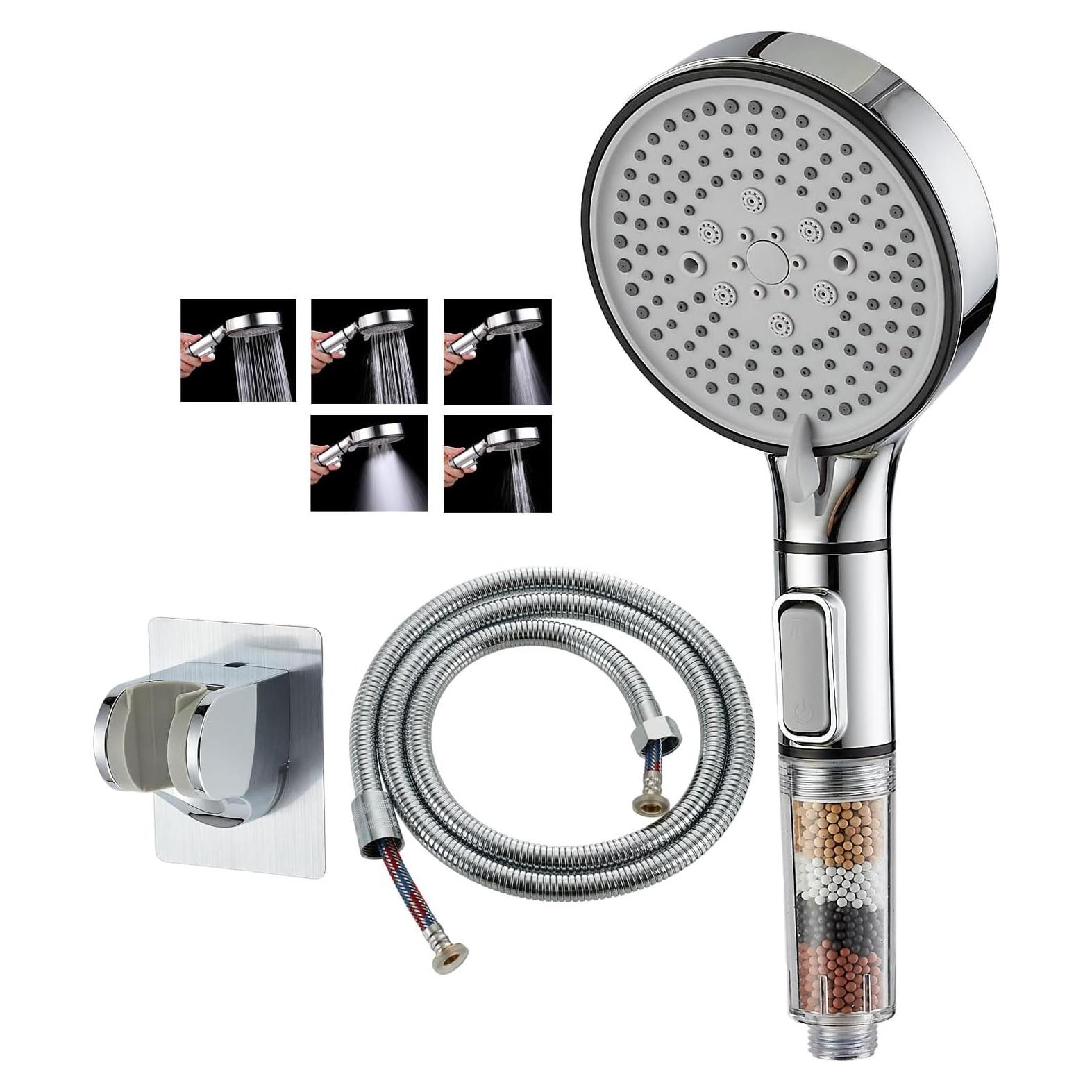 Cabezal de Ducha RV UYofo con Manguera 150 cm y Filtro