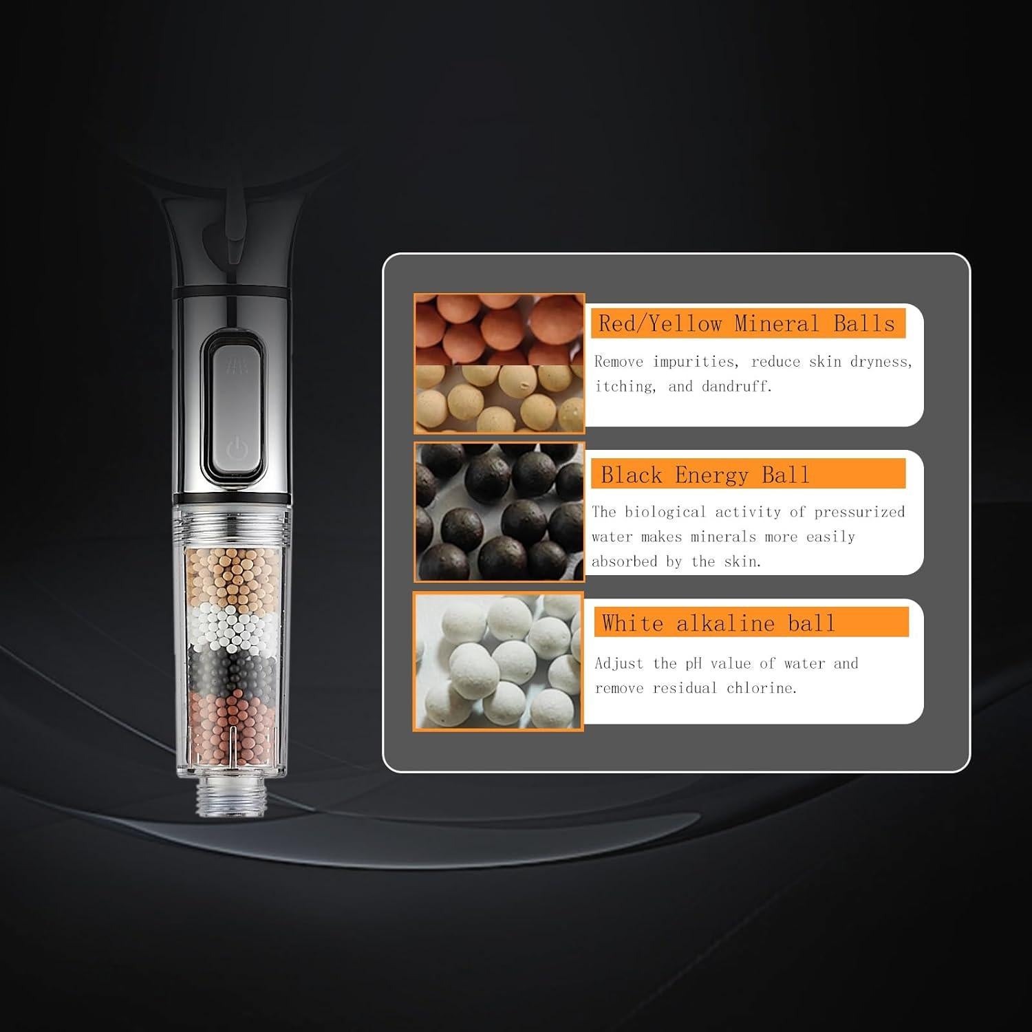 Cabezal de Ducha RV UYofo con Manguera 150 cm y Filtro