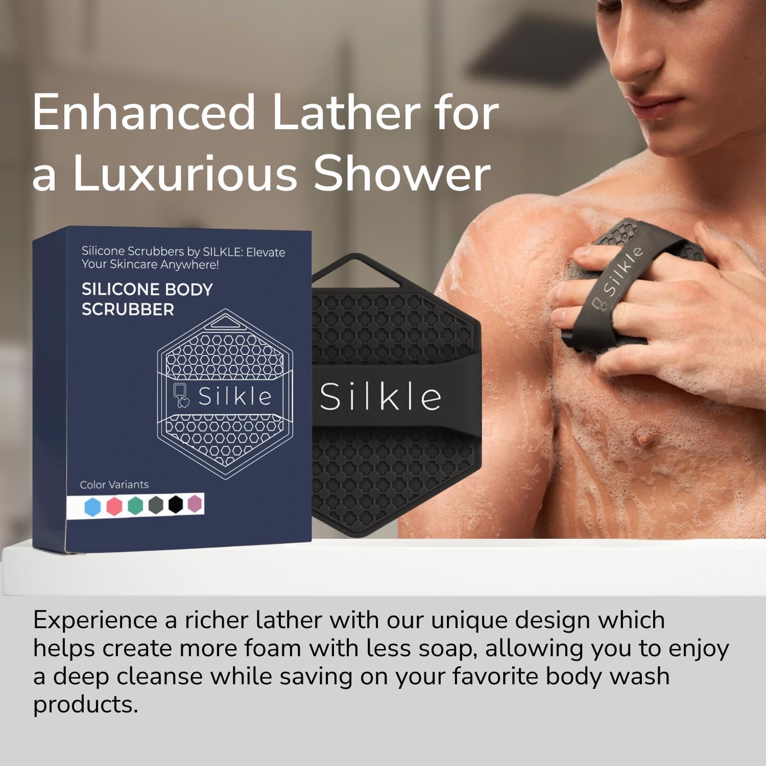 Esponja de Silicona Exfoliante SILKLE - Cepillo de Baño Negro