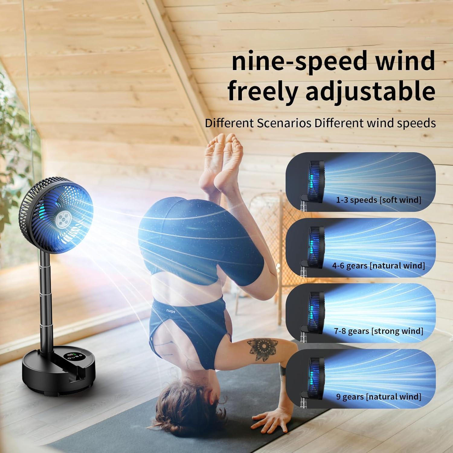 Ventilador Portátil Socool 20000mAh 8 Pulgadas Oscilante LED