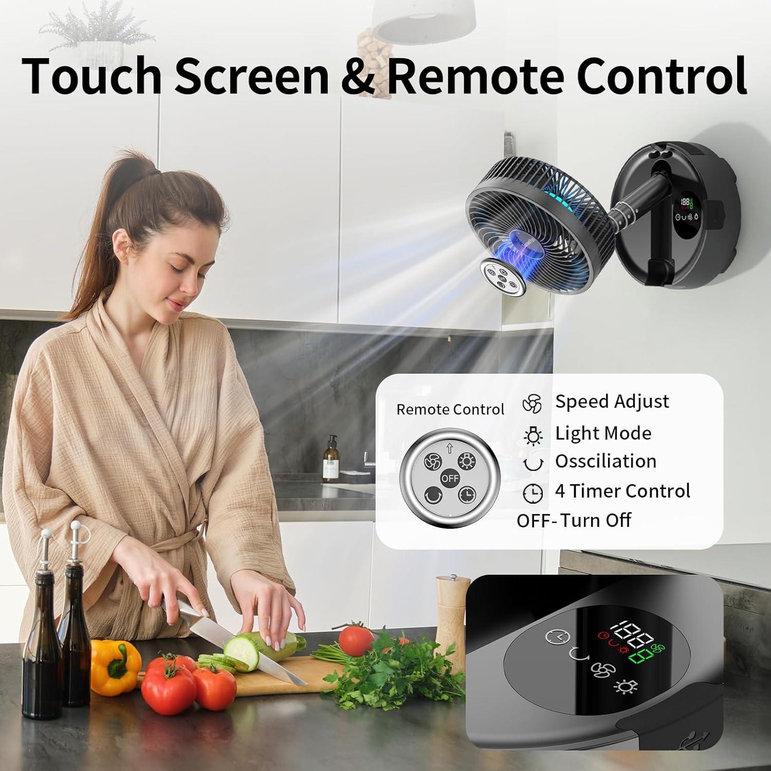 Ventilador Portátil Socool 20000mAh 8 Pulgadas Oscilante LED