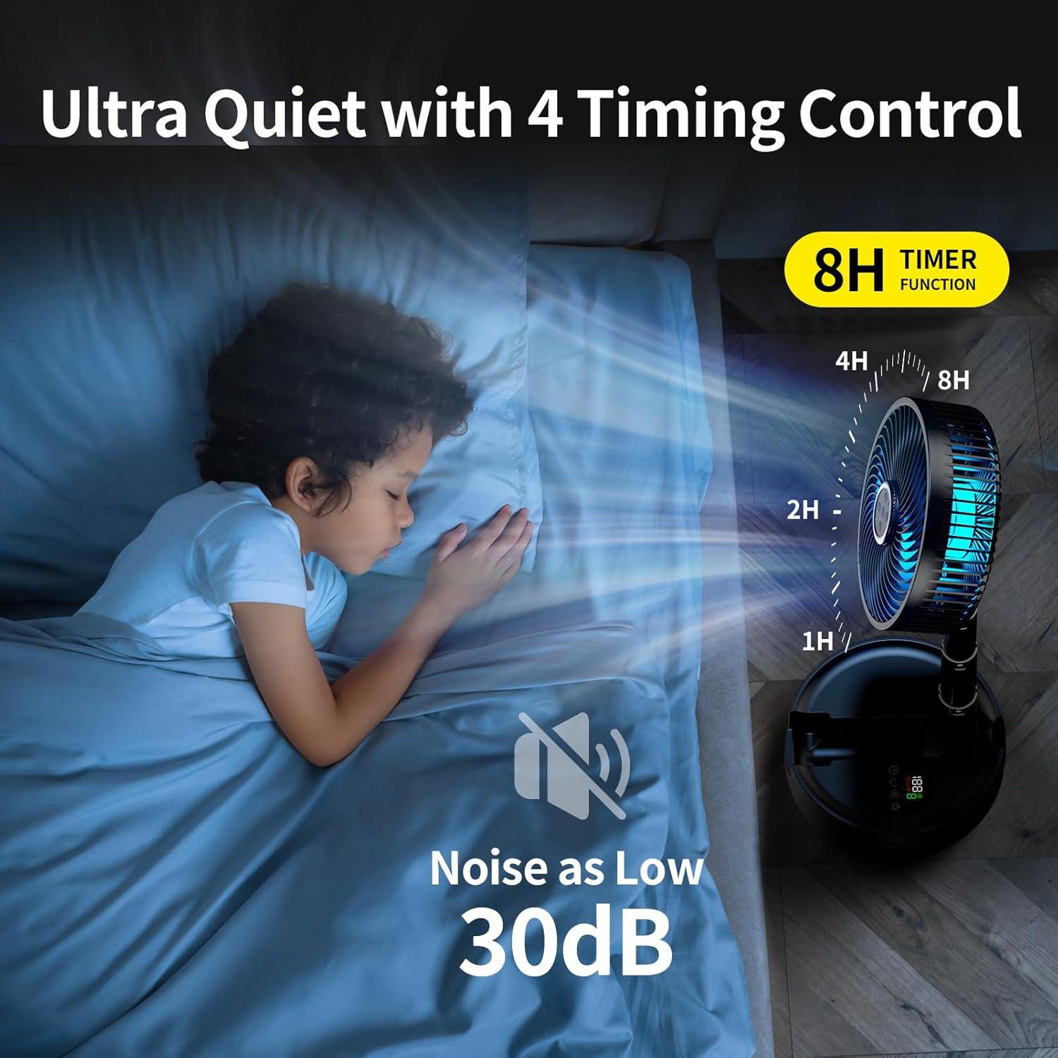 Ventilador Portátil Socool 20000mAh 8 Pulgadas Oscilante LED